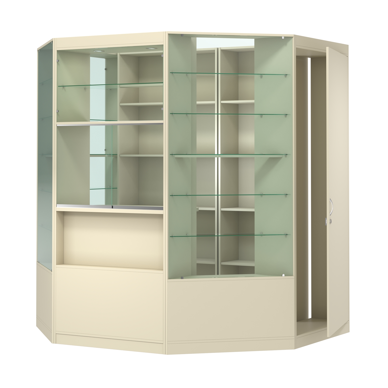 Пристенный торговый павильон из ДСП СЭСП №2 (3, 3 кв.м) Крем Вайс