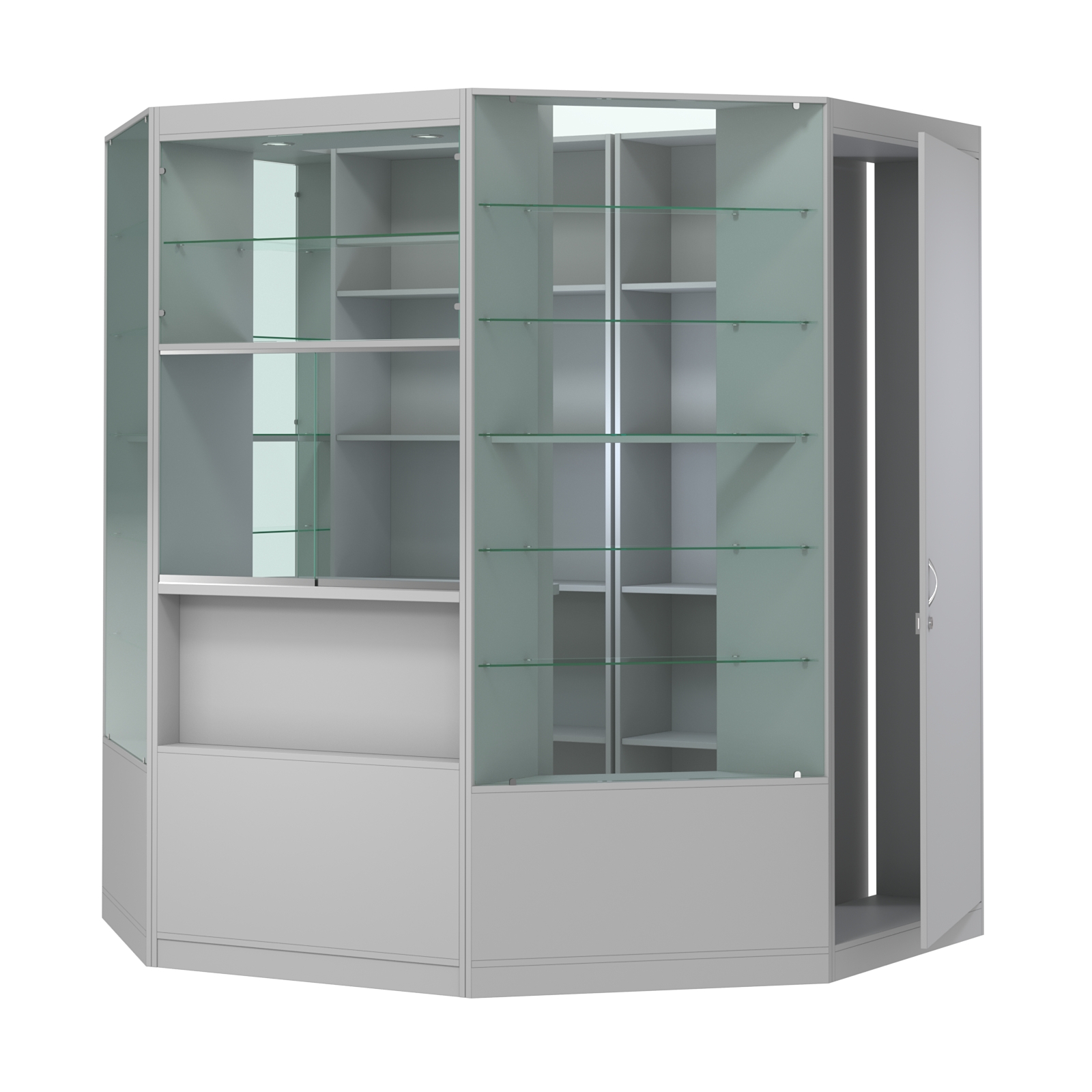 Пристенный торговый павильон из ДСП СЭСП №2 (3, 3 кв.м) Серый