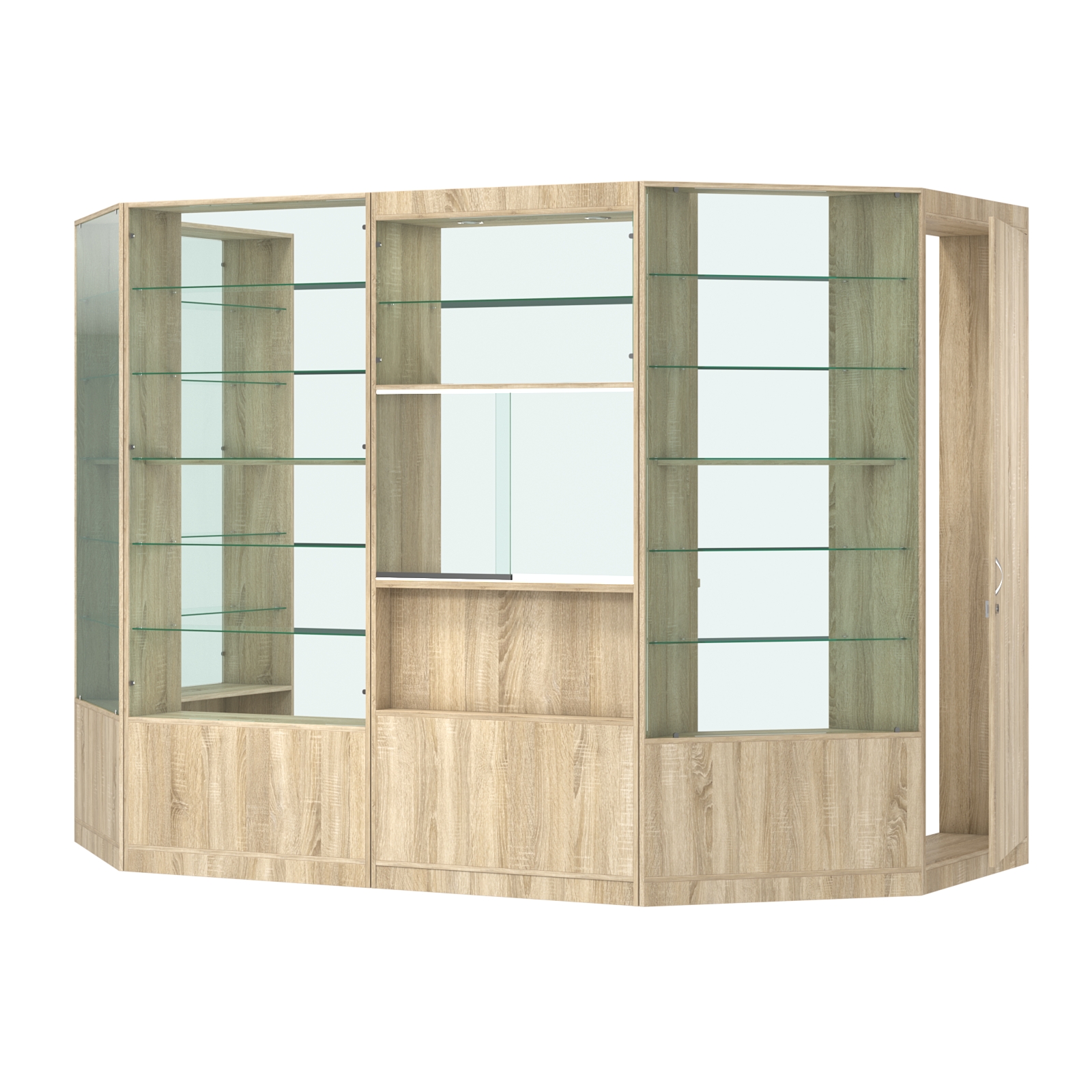 Пристенный торговый павильон из ДСП СЭСП №3 (4, 68 кв.м) Дуб Сонома