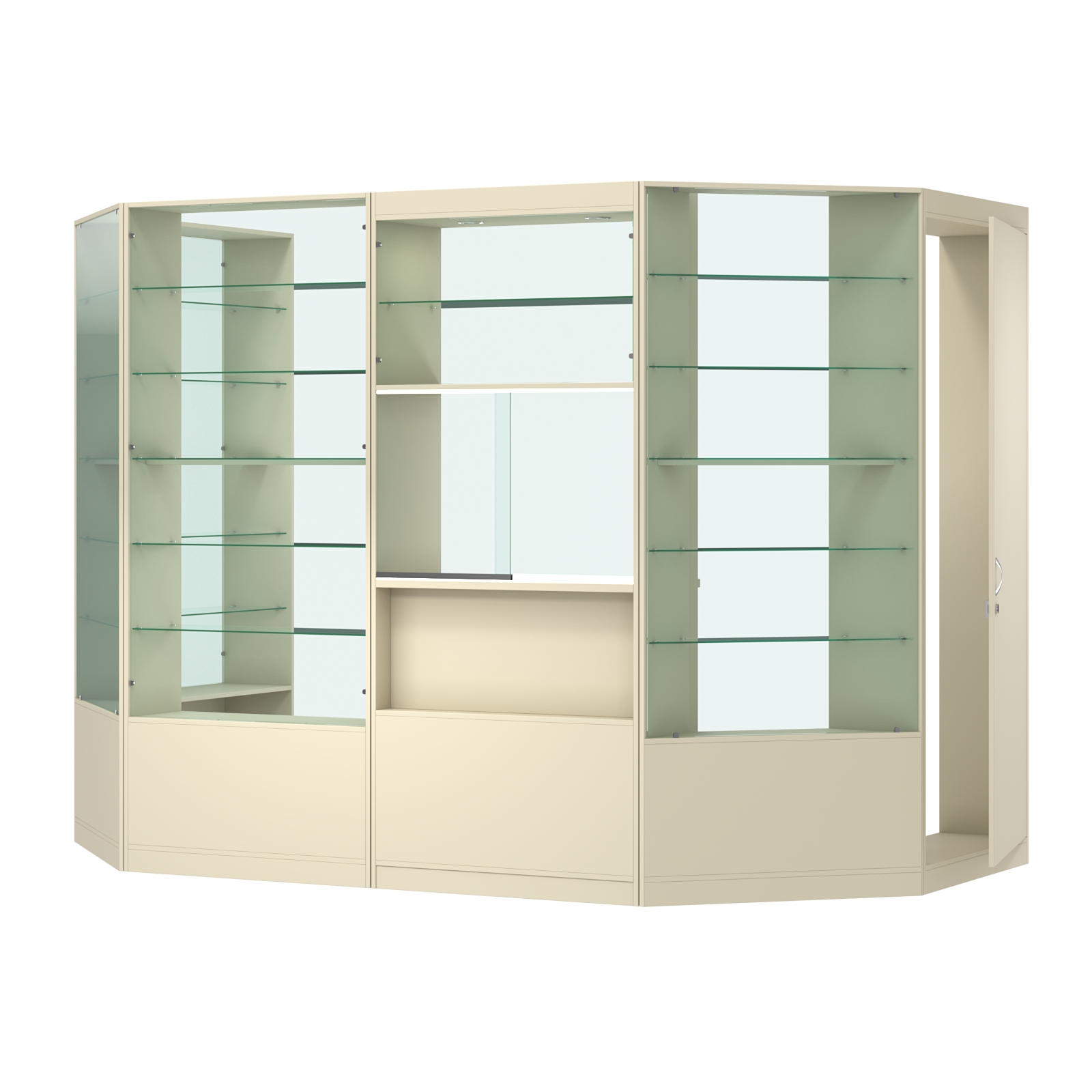 Пристенный торговый павильон из ДСП СЭСП №3 (4, 68 кв.м) Крем Вайс