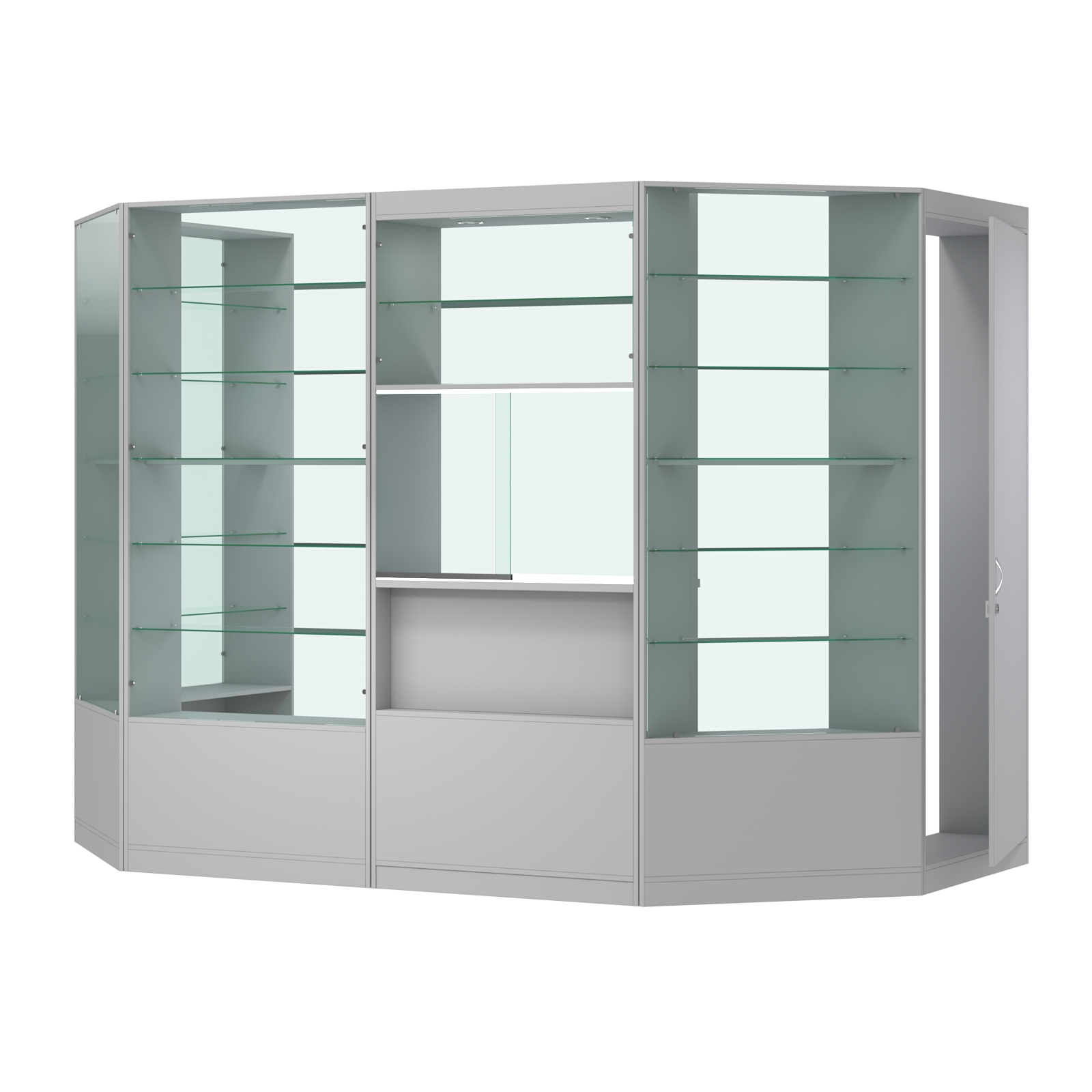 Пристенный торговый павильон из ДСП СЭСП №3 (4, 68 кв.м) Серый