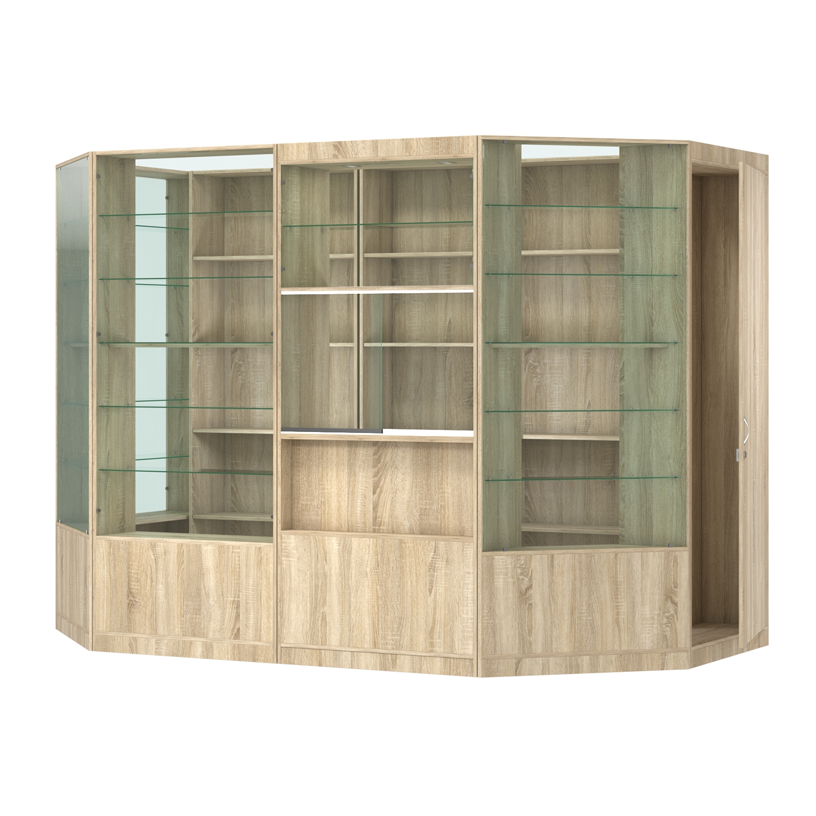 Пристенный торговый павильон из ДСП СЭСП №4 (4, 68 кв.м) Дуб Сонома