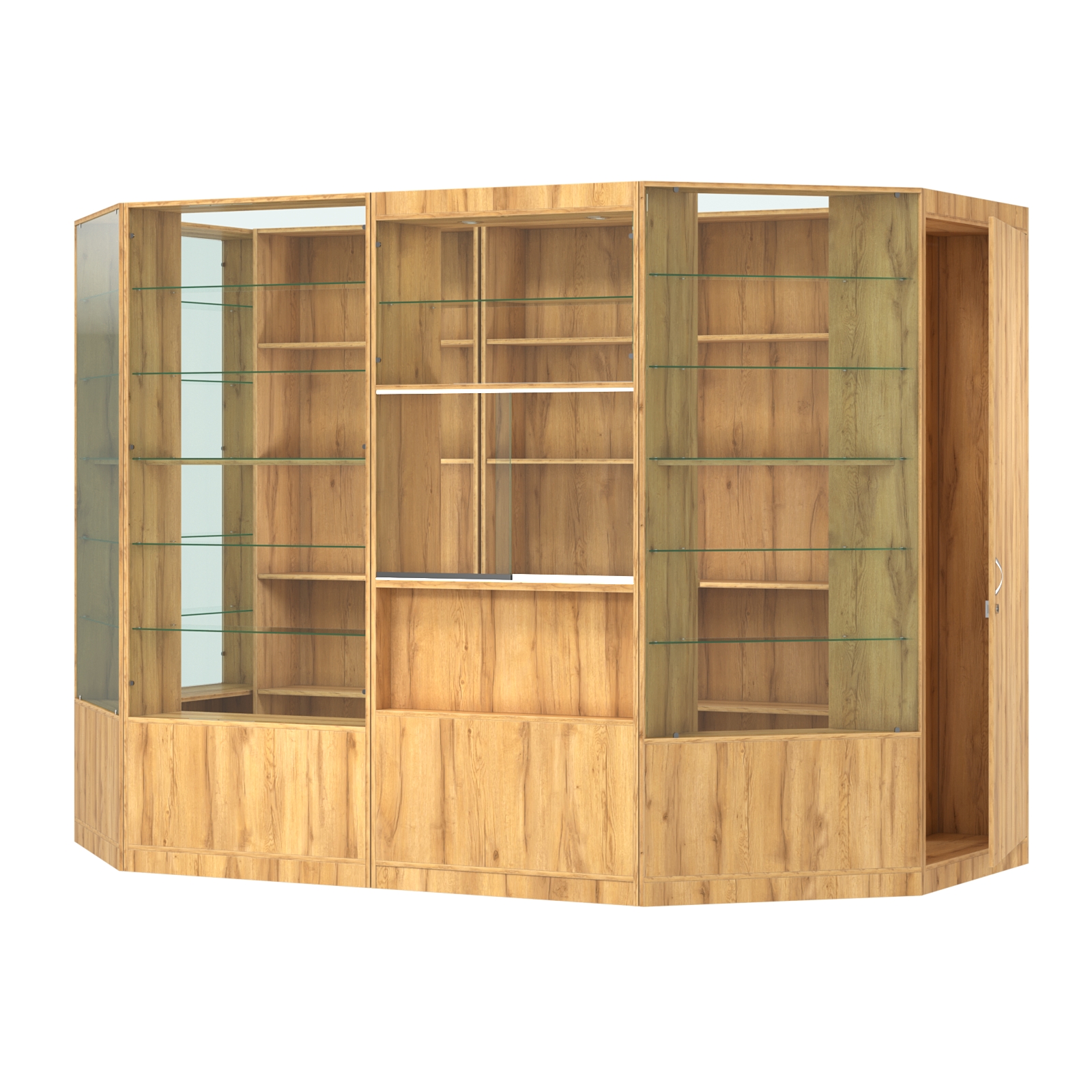 Пристенный торговый павильон из ДСП СЭСП №4 (4, 68 кв.м) Дуб Золотистый