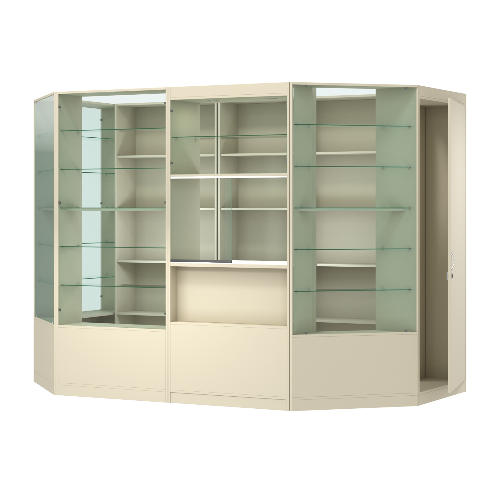 Пристенный торговый павильон из ДСП СЭСП №4 (4, 68 кв.м) Крем Вайс