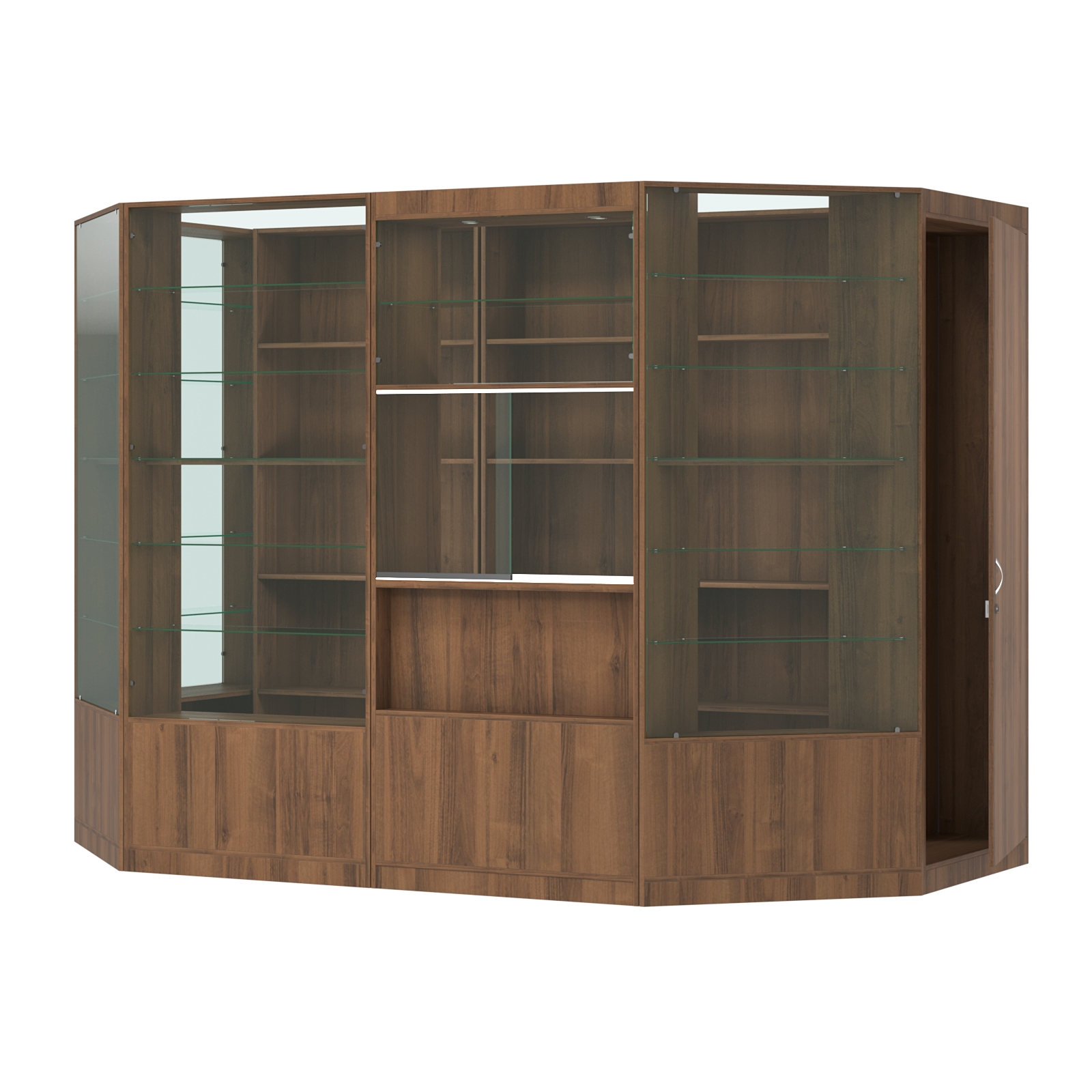 Пристенный торговый павильон из ДСП СЭСП №4 (4, 68 кв.м) Орех