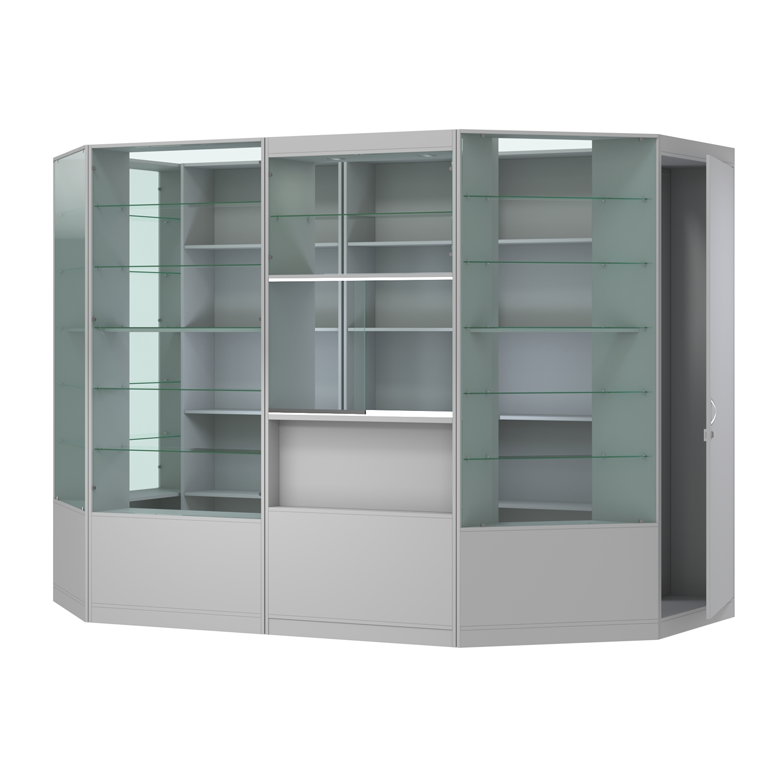 Пристенный торговый павильон из ДСП СЭСП №4 (4, 68 кв.м) Серый