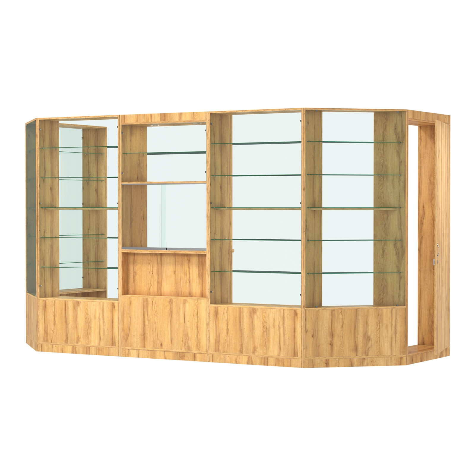 Пристенный торговый павильон из ДСП СЭСП №5 (6 кв.м) Дуб Золотистый