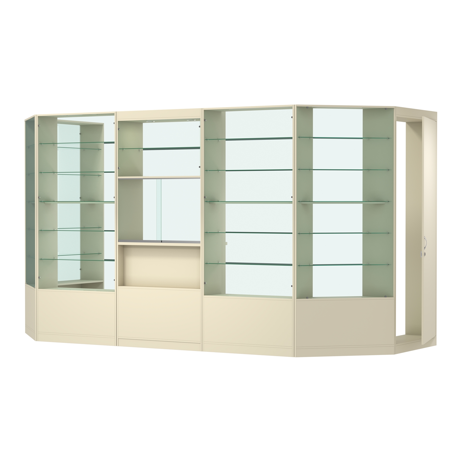 Пристенный торговый павильон из ДСП СЭСП №5 (6 кв.м) Крем Вайс