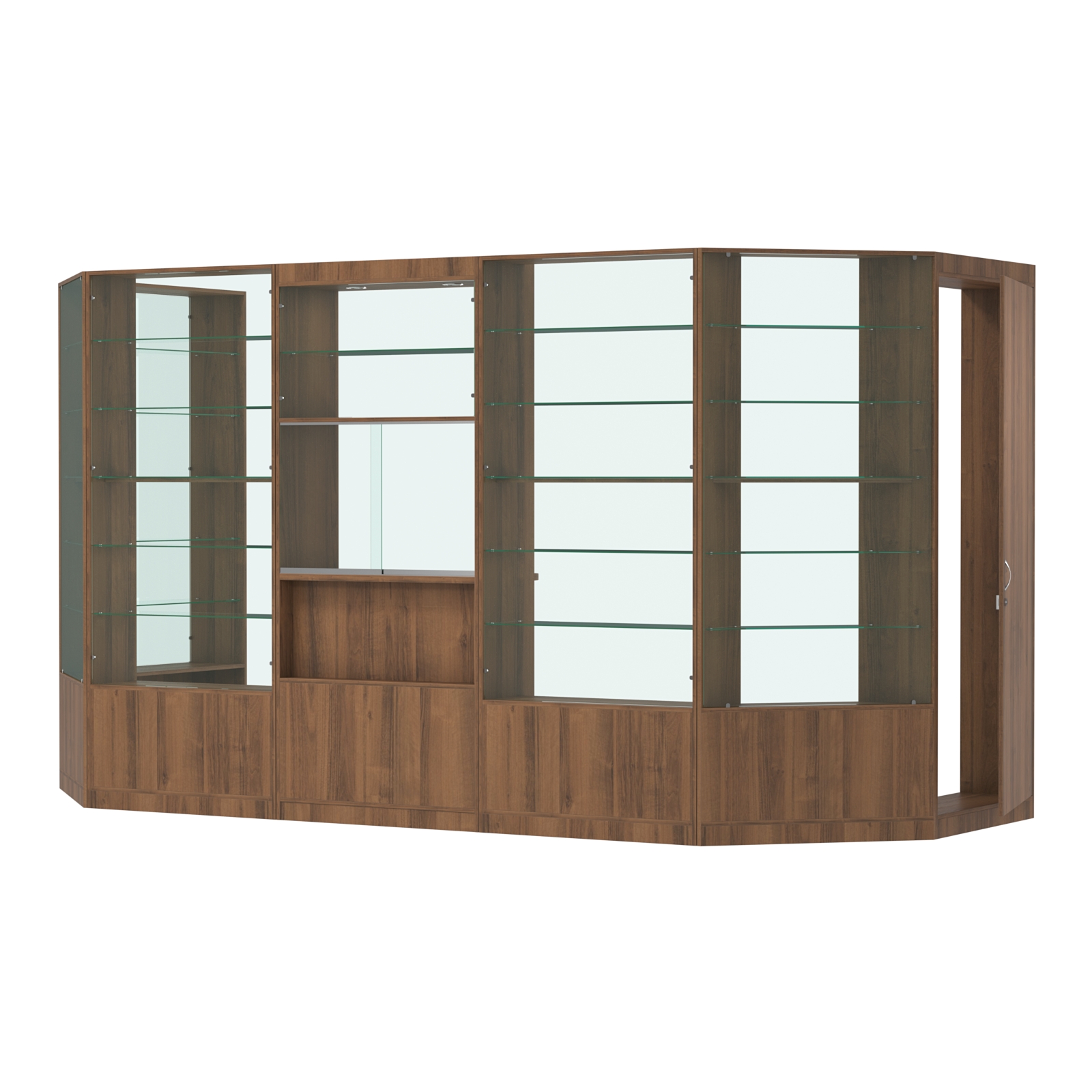 Пристенный торговый павильон из ДСП СЭСП №5 (6 кв.м) Орех