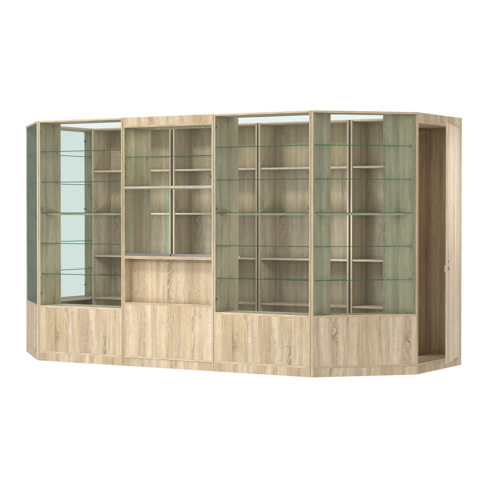 Пристенный торговый павильон из ДСП СЭСП №6 (6 кв.м) Дуб Сонома