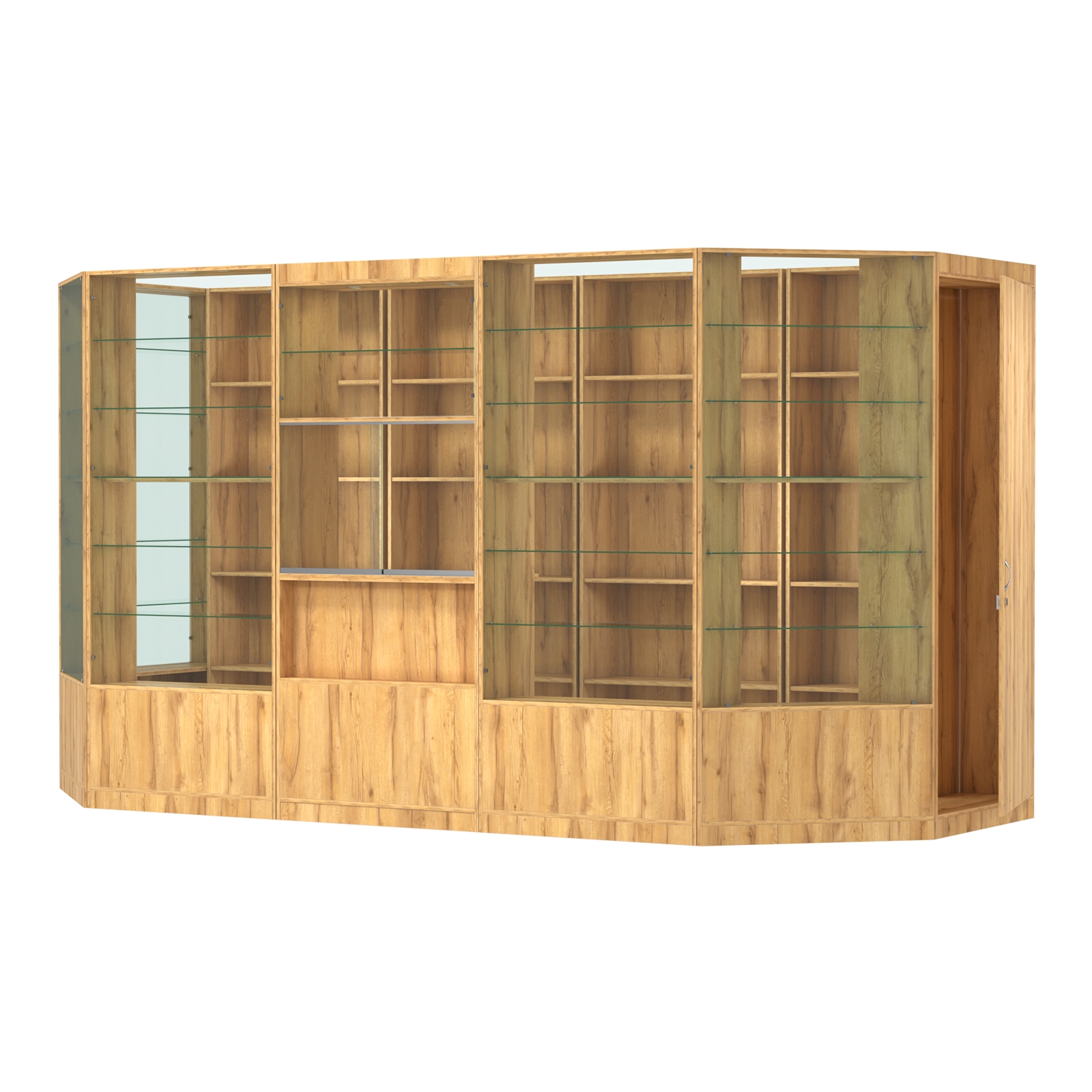 Пристенный торговый павильон из ДСП СЭСП №6 (6 кв.м) Дуб Золотистый