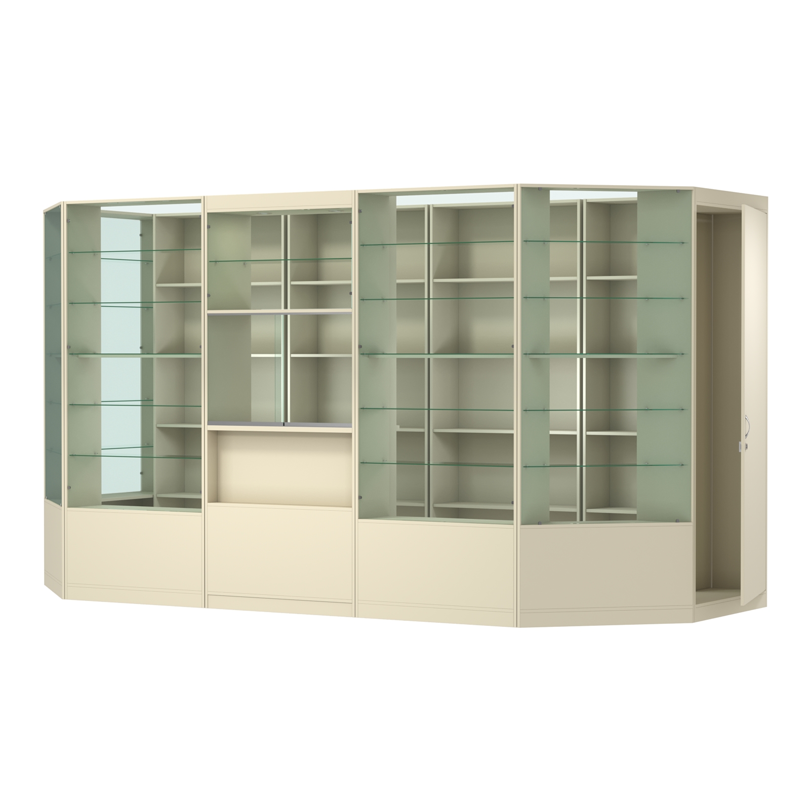 Пристенный торговый павильон из ДСП СЭСП №6 (6 кв.м) Крем Вайс