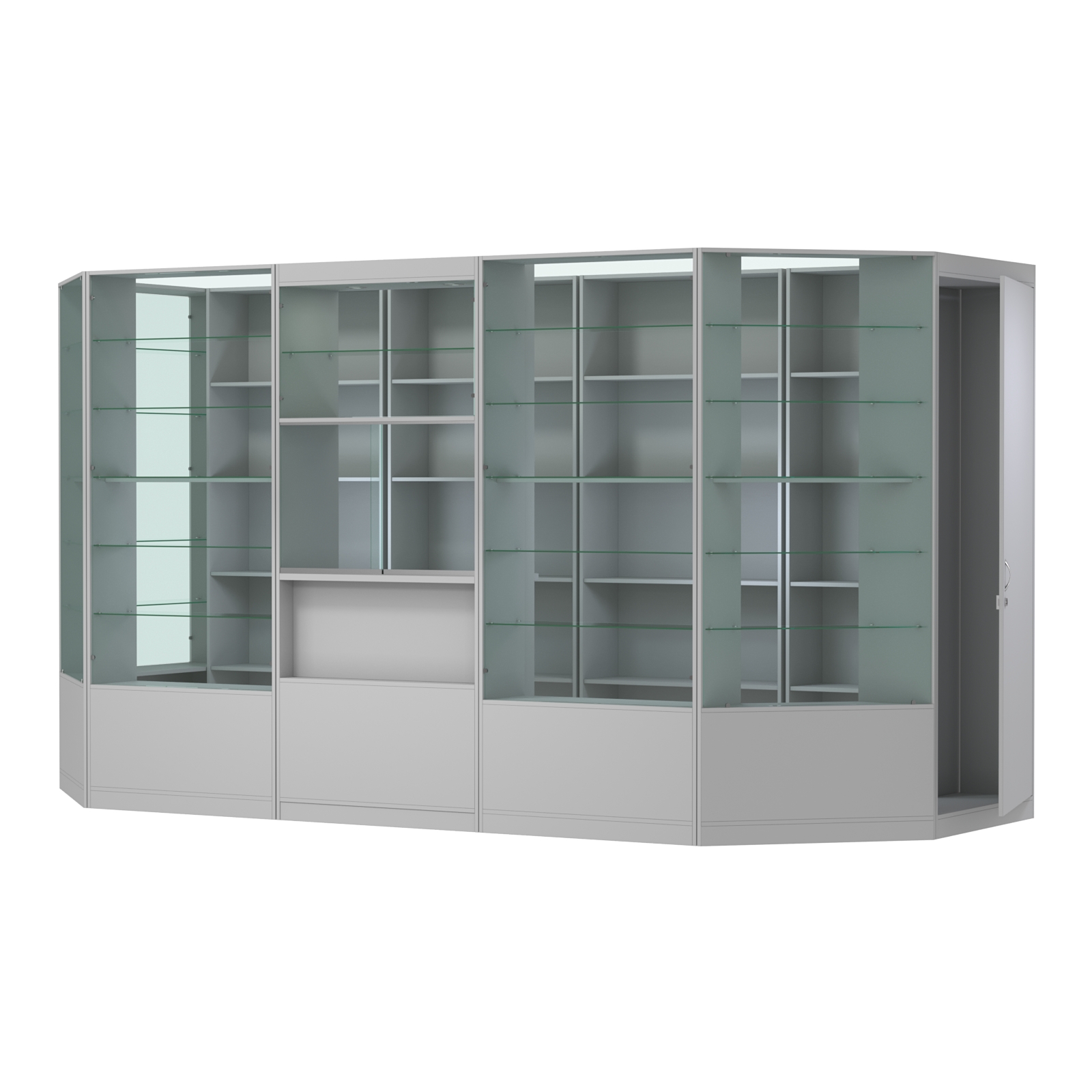 Пристенный торговый павильон из ДСП СЭСП №6 (6 кв.м) Серый