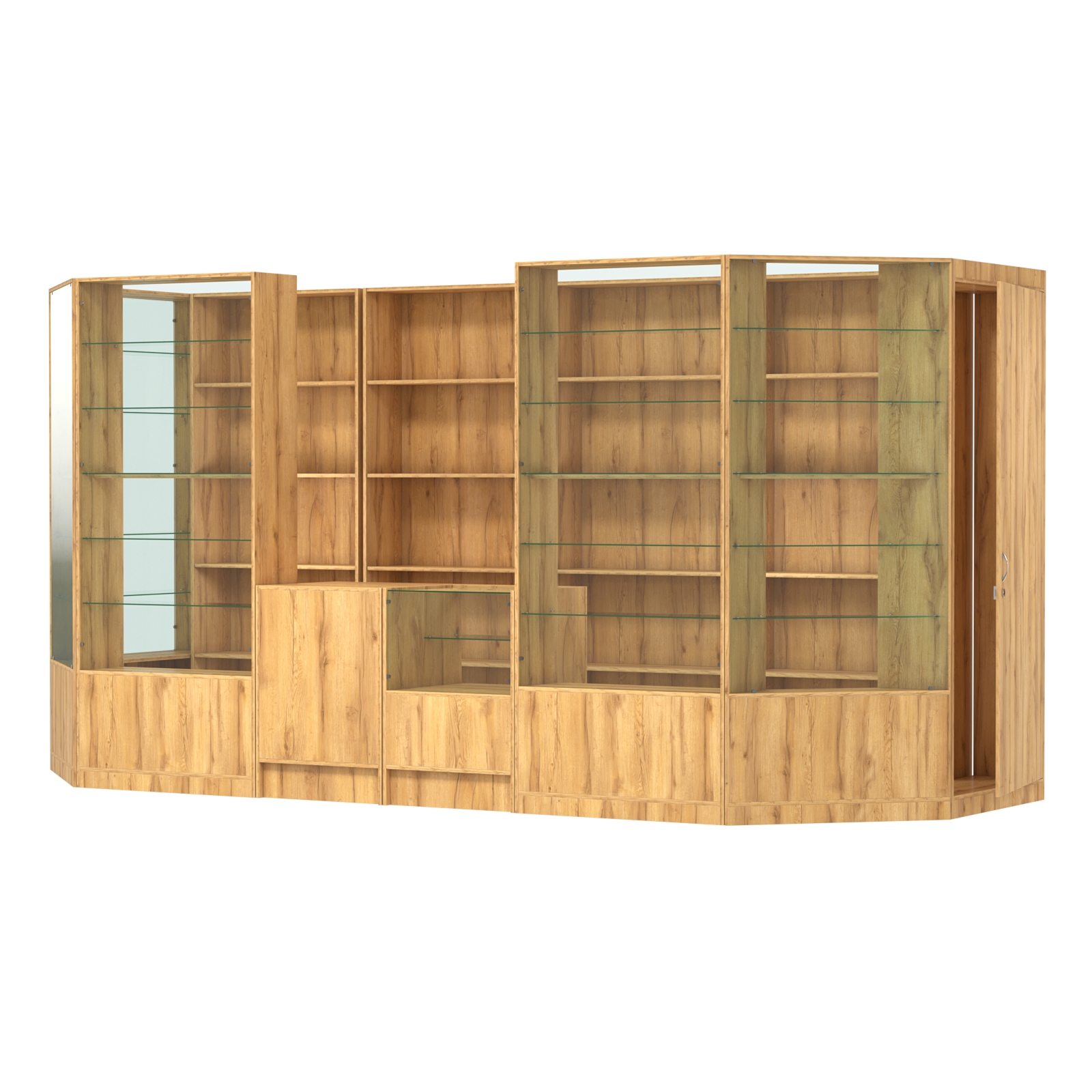 Пристенный торговый павильон из ДСП СЭСП №7 (5, 55 кв.м) Дуб Золотистый