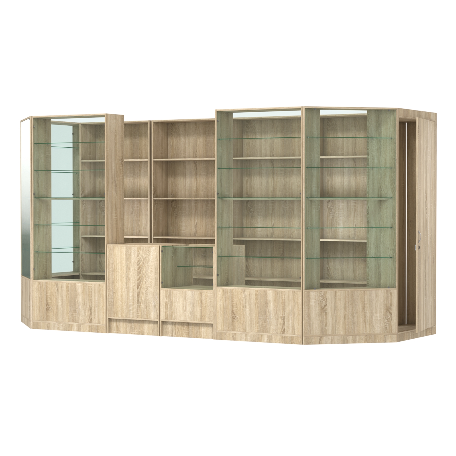 Пристенный торговый павильон из ДСП СЭСП №8 (5, 55 кв.м) Дуб Сонома