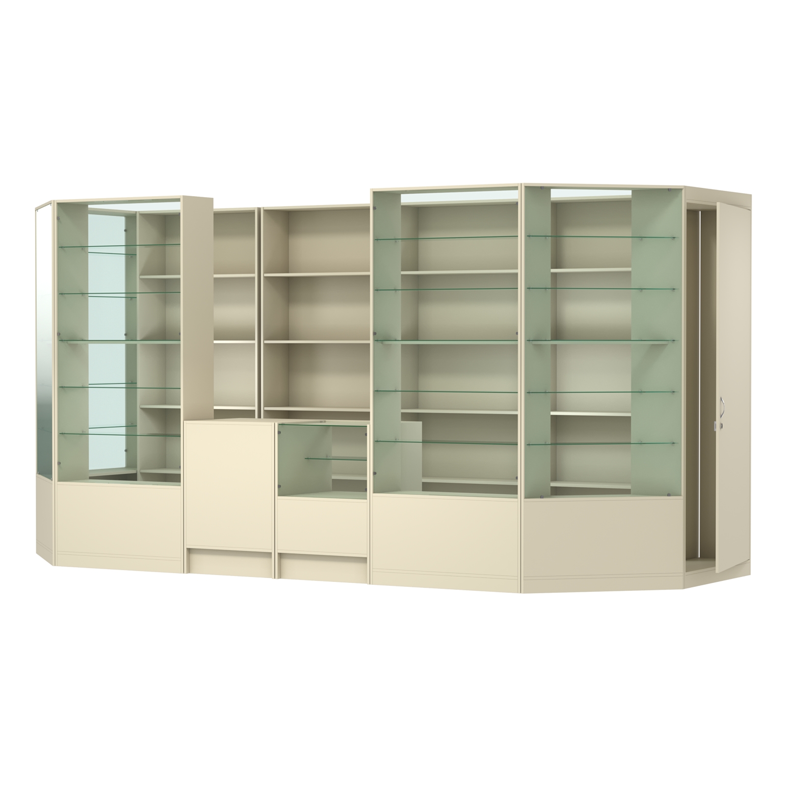 Пристенный торговый павильон из ДСП СЭСП №8 (5, 55 кв.м) Крем Вайс