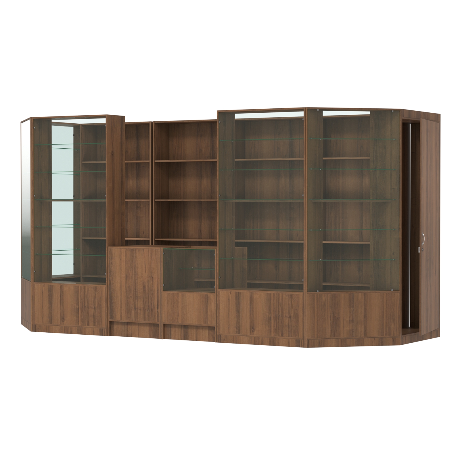 Пристенный торговый павильон из ДСП СЭСП №8 (5, 55 кв.м) Орех