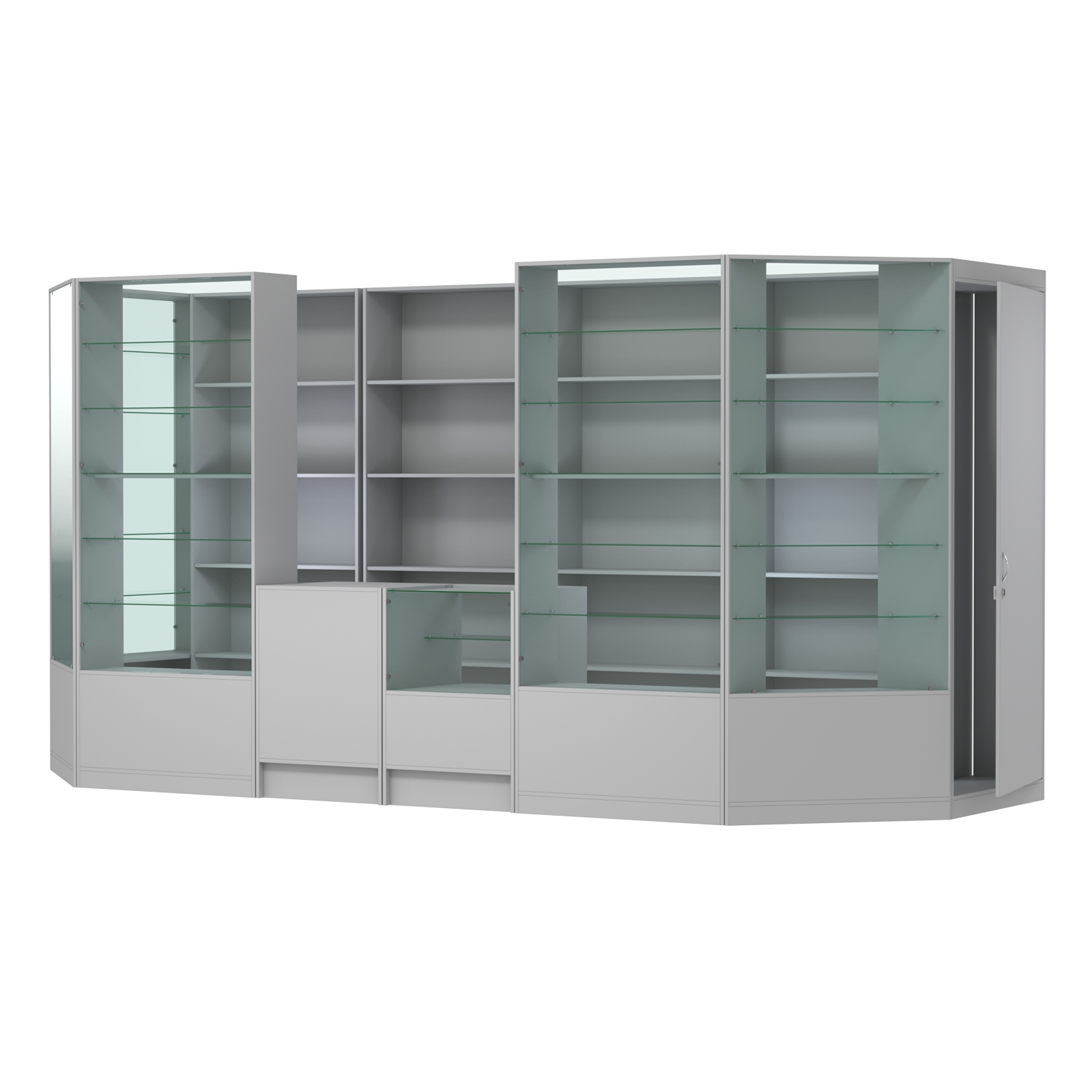 Пристенный торговый павильон из ДСП СЭСП №8 (5, 55 кв.м) Серый