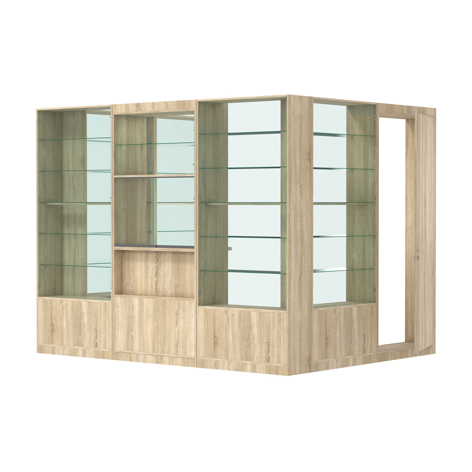 Пристенный торговый павильон из ДСП СЭСП №9 (5, 67 кв.м) Дуб Сонома