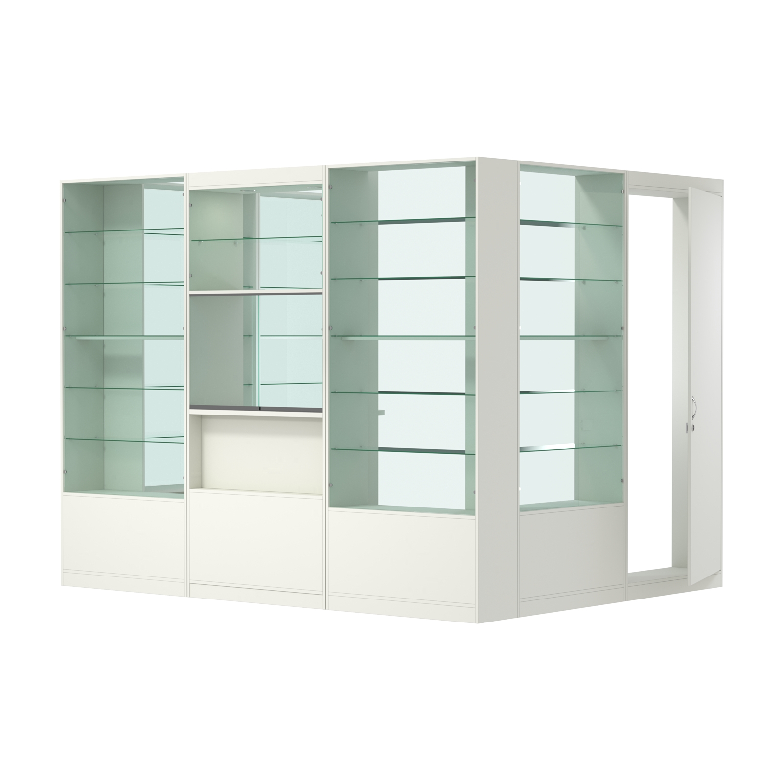 Пристенный торговый павильон из ДСП СЭСП №9 (5, 67 кв.м) Белый