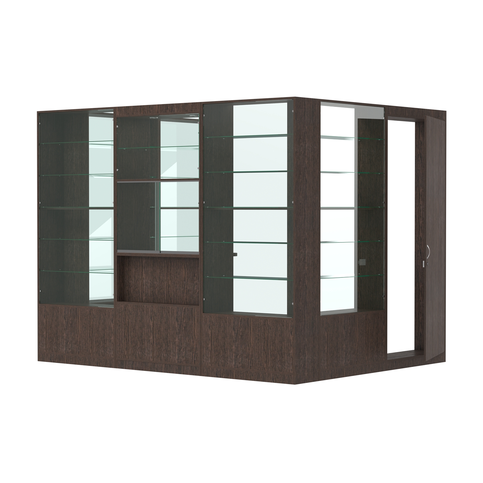 Пристенный торговый павильон из ДСП СЭСП №9 (5, 67 кв.м) Дуб Венге