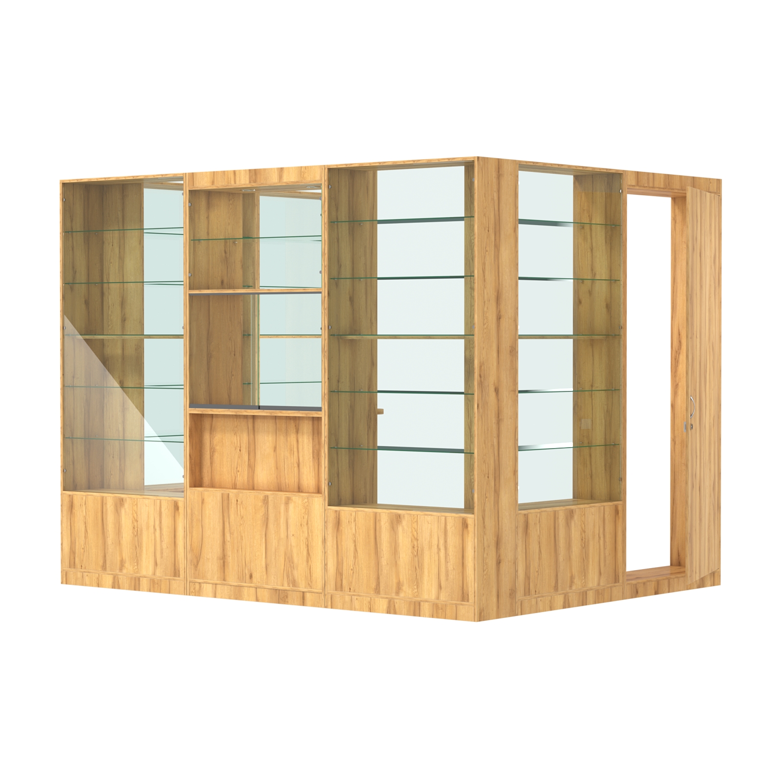 Пристенный торговый павильон из ДСП СЭСП №9 (5, 67 кв.м) Дуб Золотистый