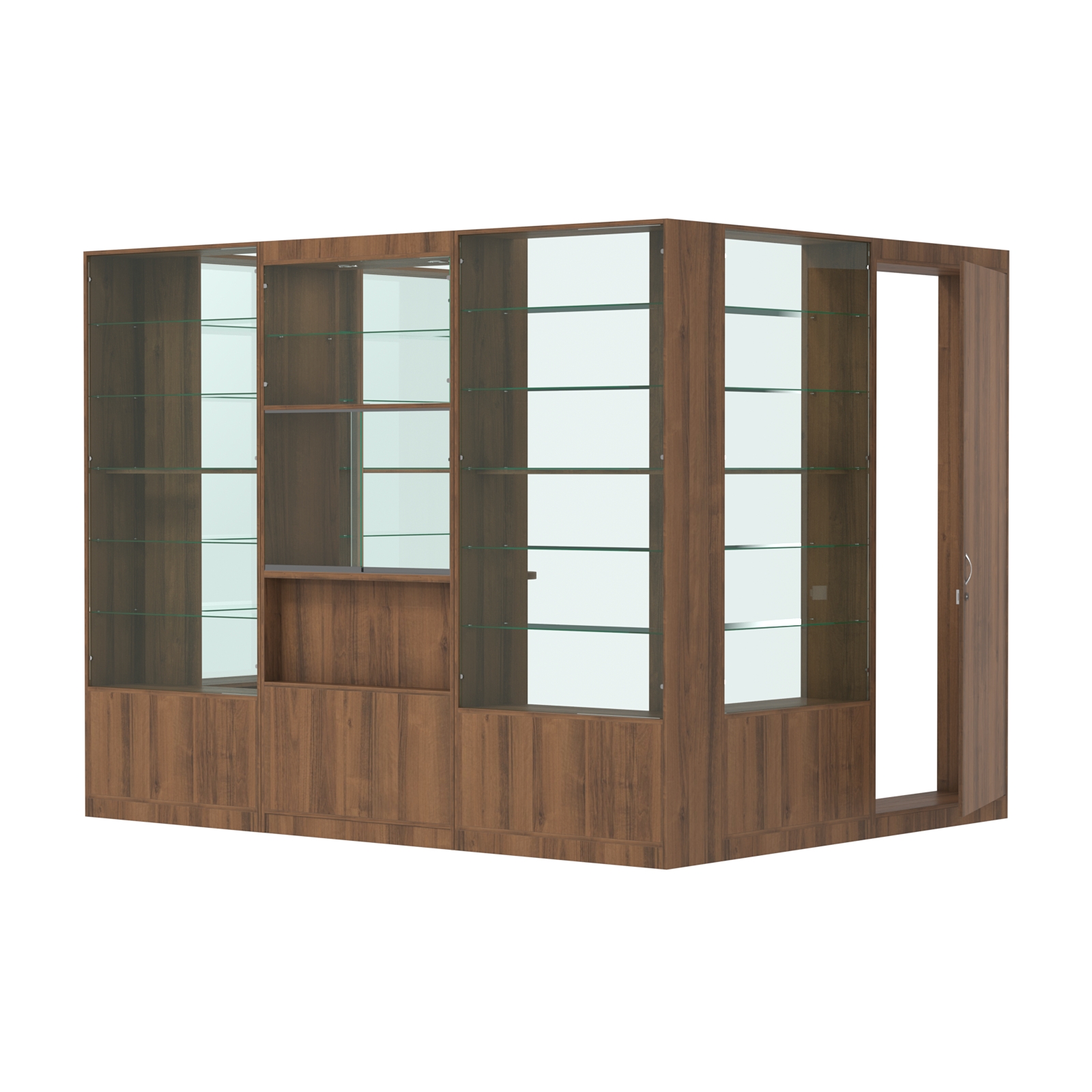 Пристенный торговый павильон из ДСП СЭСП №9 (5, 67 кв.м) Орех