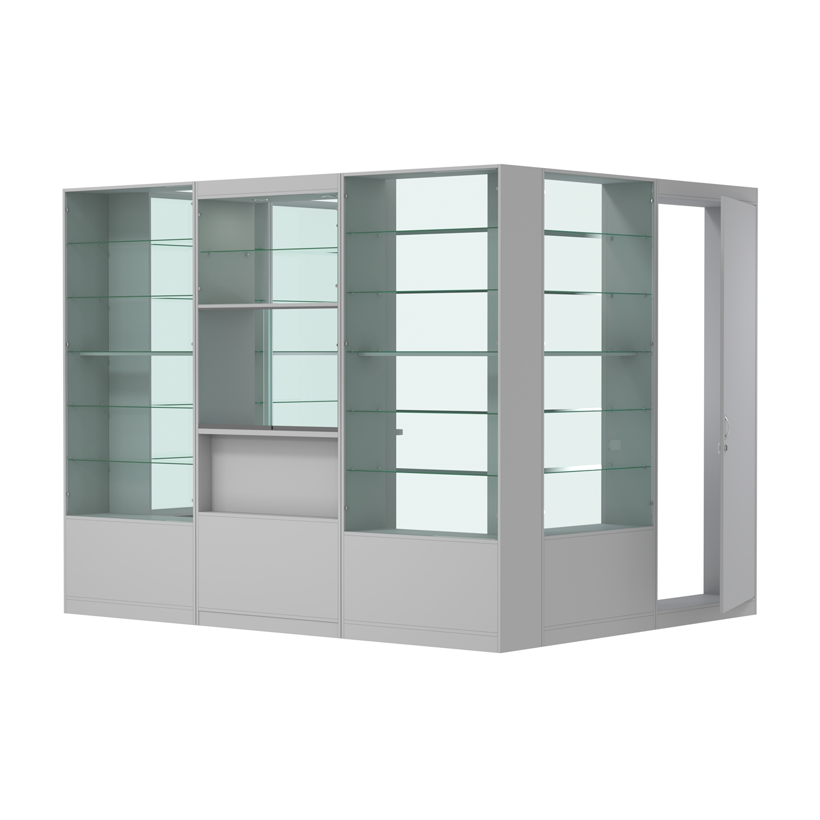 Пристенный торговый павильон из ДСП СЭСП №9 (5, 67 кв.м) Серый