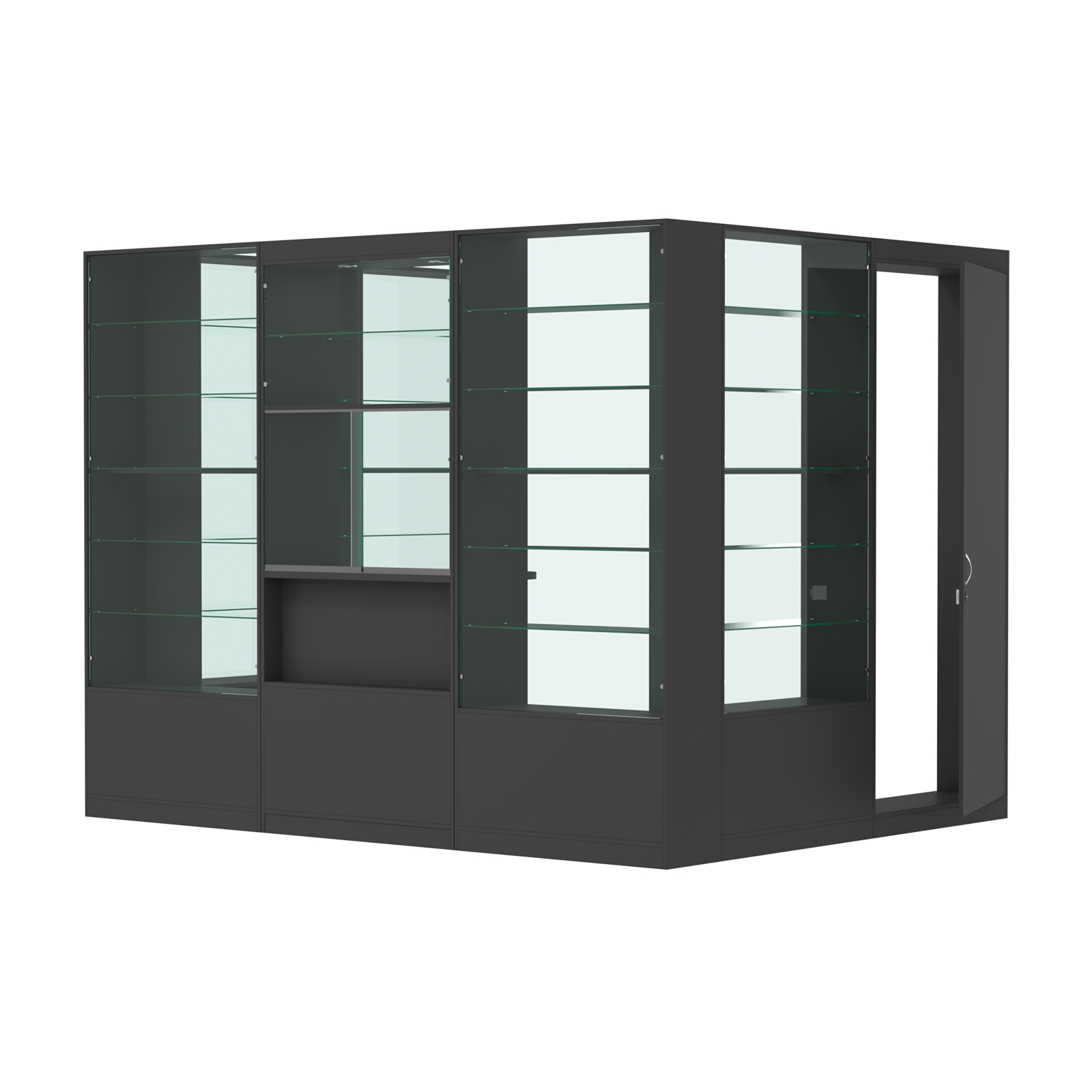 Пристенный торговый павильон из ДСП СЭСП №9 (5, 67 кв.м) Черный