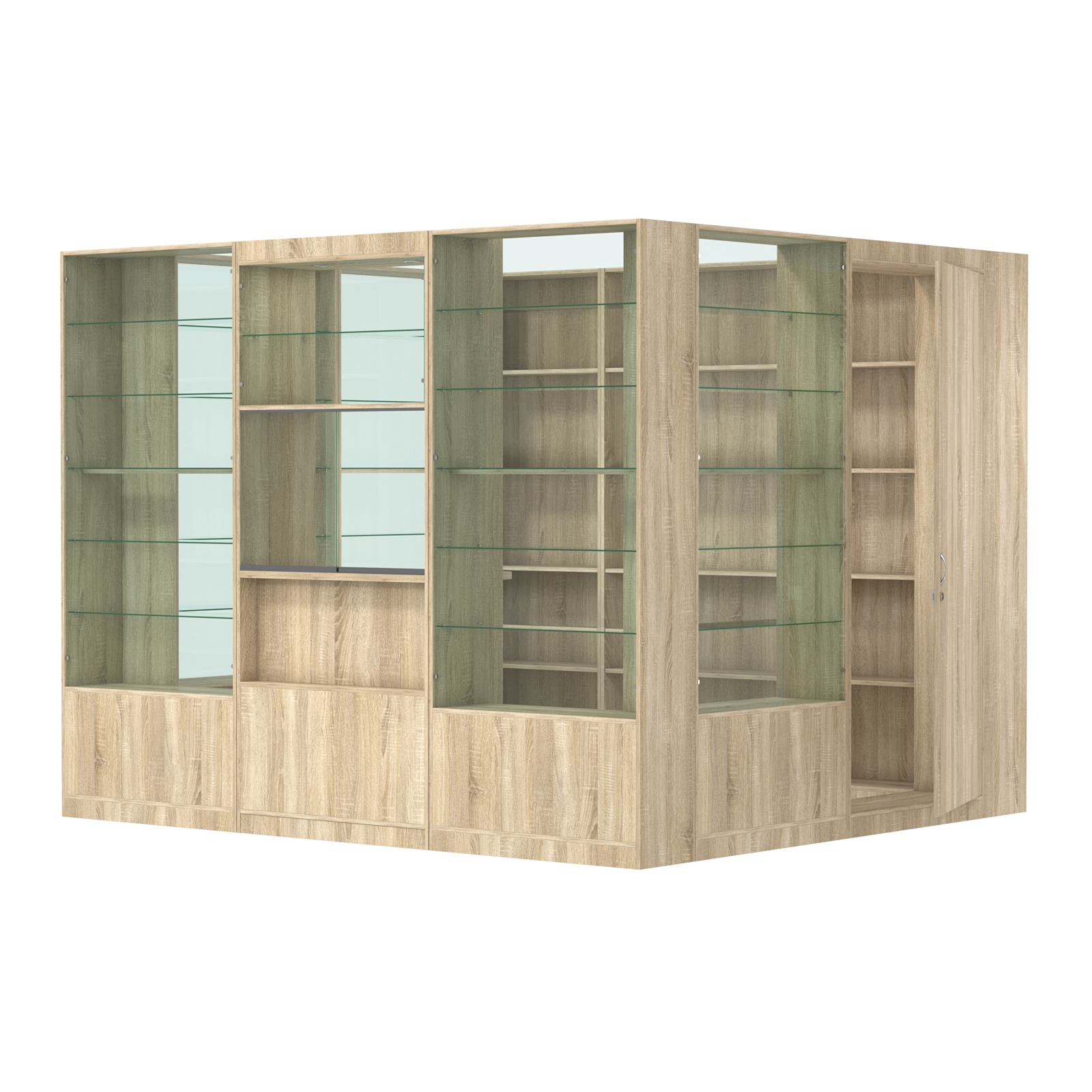 Пристенный торговый павильон из ДСП СЭСП №10 (6, 48 кв.м) Дуб Сонома