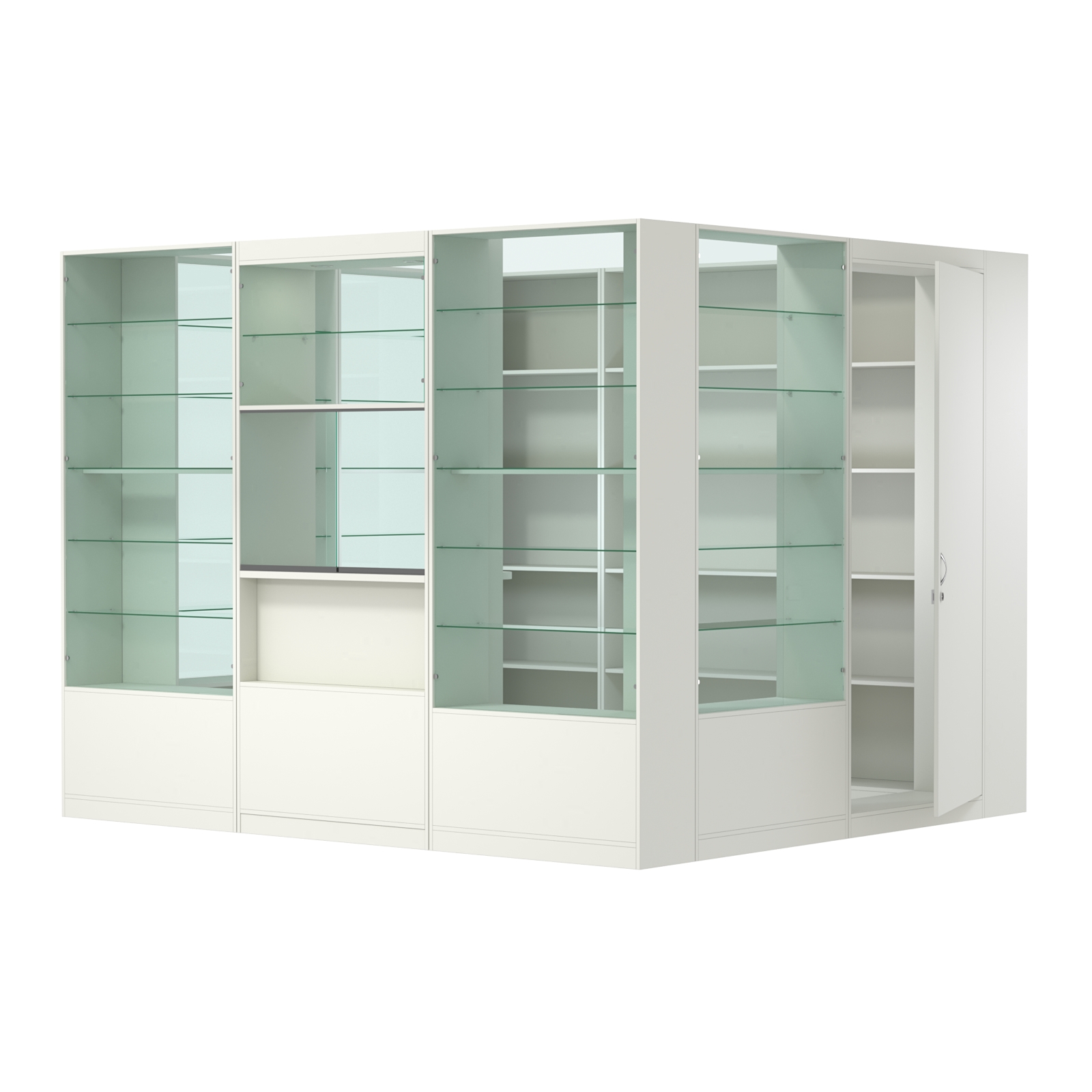 Пристенный торговый павильон из ДСП СЭСП №10 (6, 48 кв.м) Белый