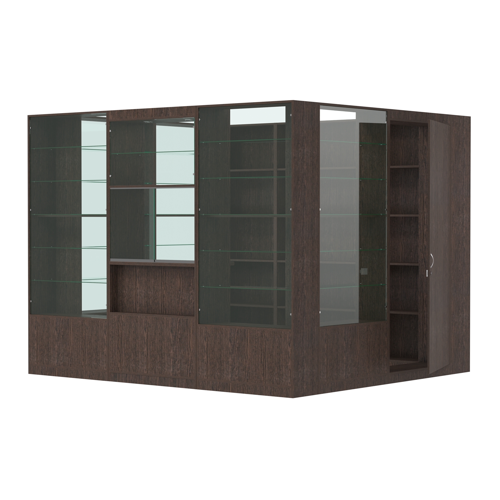 Пристенный торговый павильон из ДСП СЭСП №10 (6, 48 кв.м) Дуб Венге