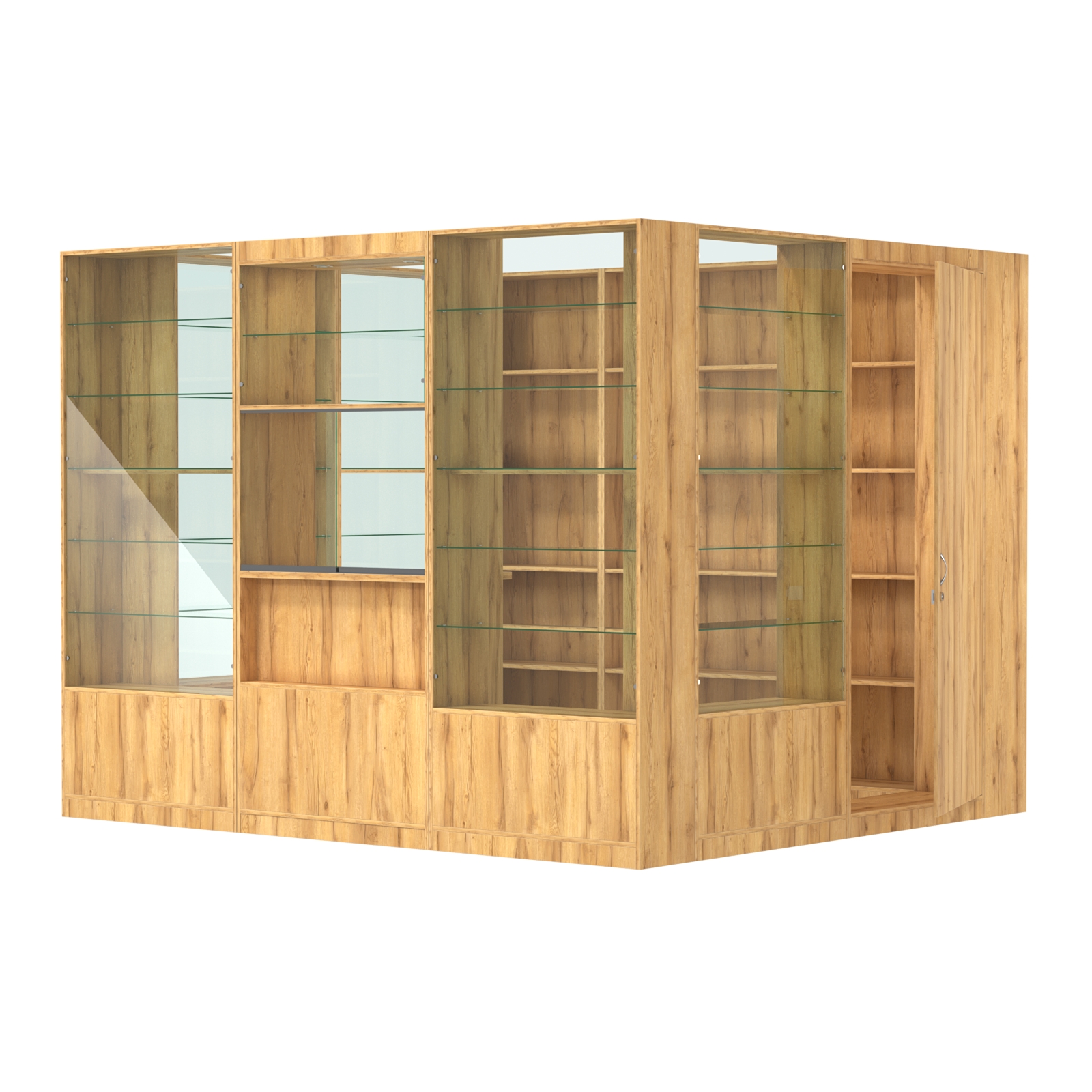 Пристенный торговый павильон из ДСП СЭСП №10 (6, 48 кв.м) Дуб Золотистый