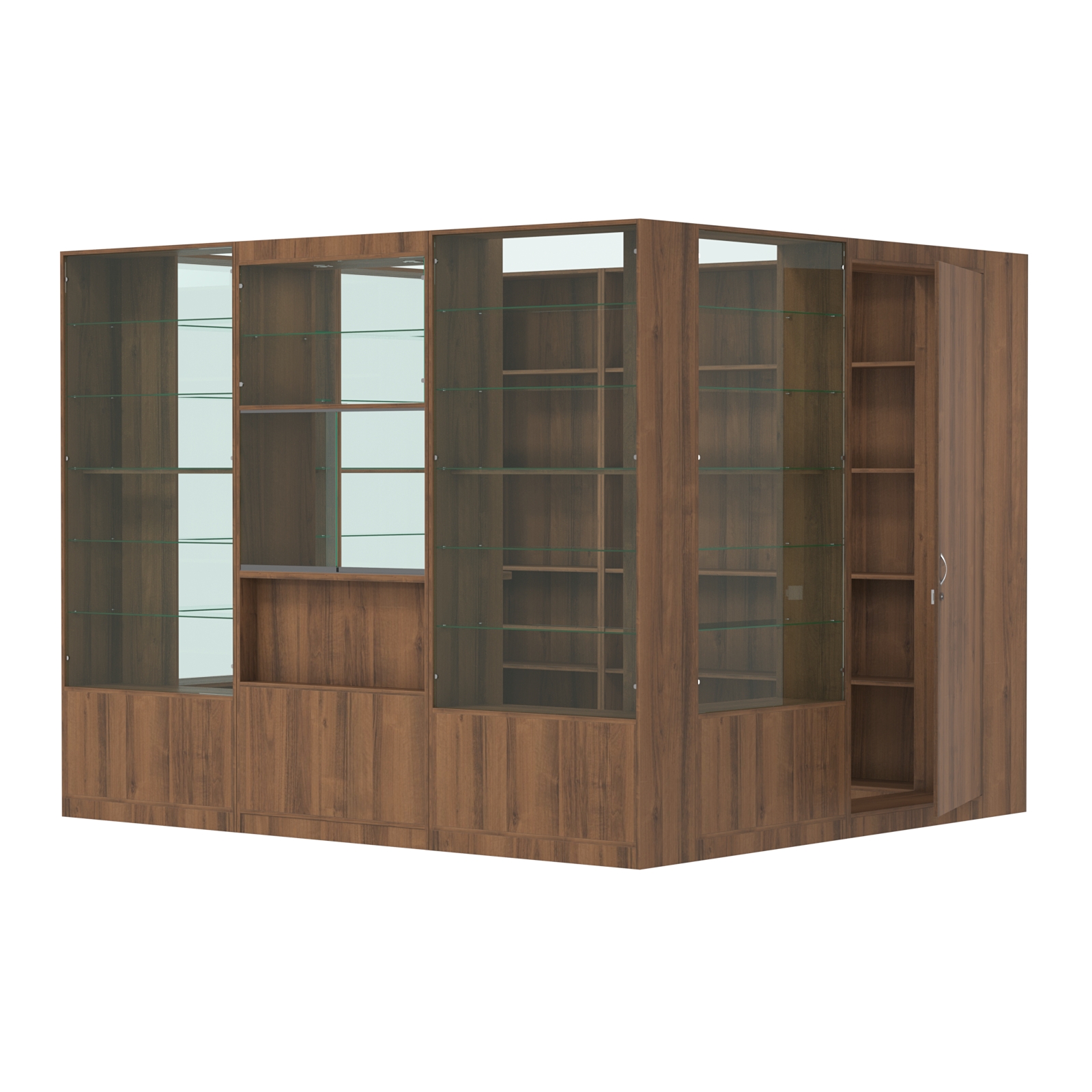 Пристенный торговый павильон из ДСП СЭСП №10 (6, 48 кв.м) Орех