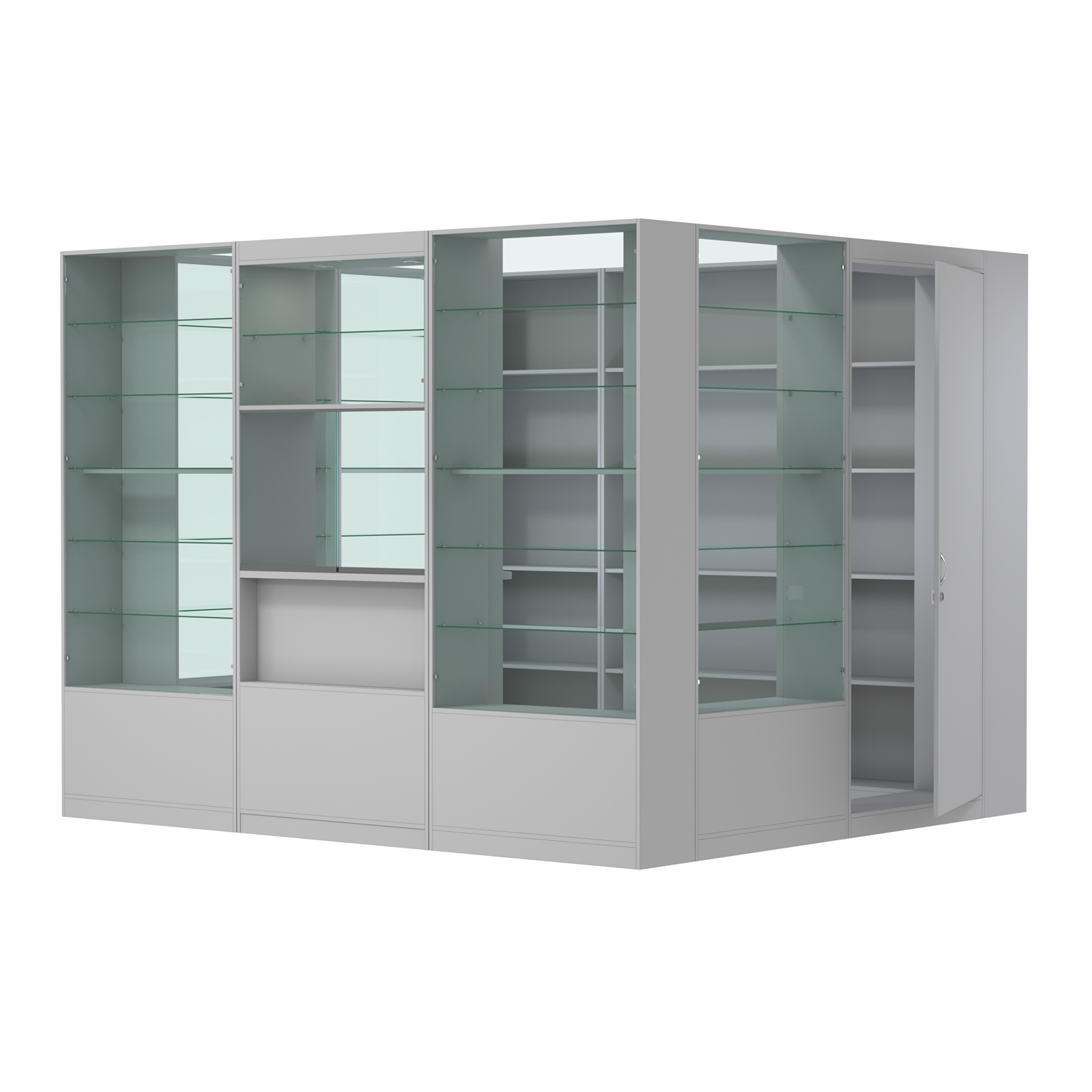 Пристенный торговый павильон из ДСП СЭСП №10 (6, 48 кв.м) Серый