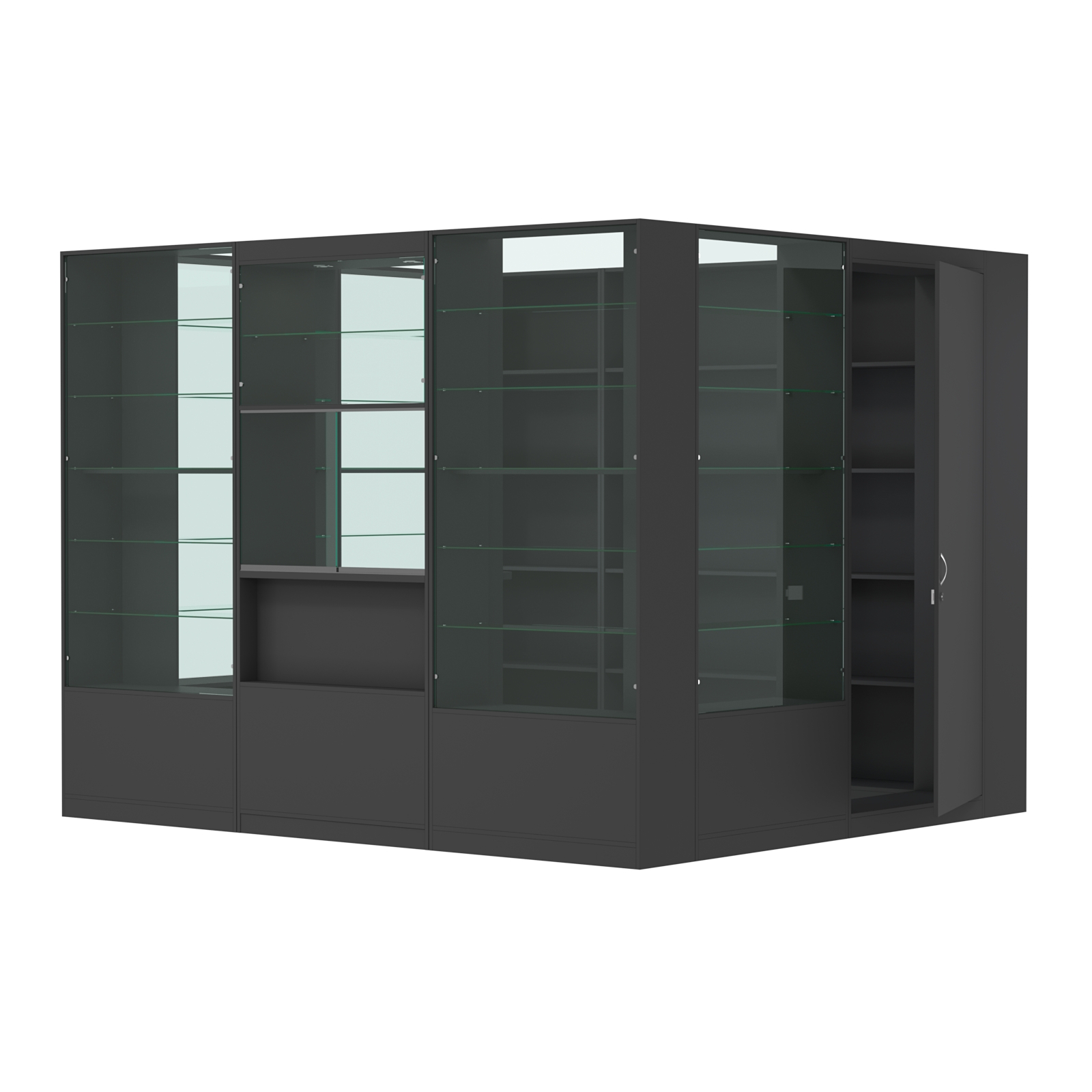 Пристенный торговый павильон из ДСП СЭСП №10 (6, 48 кв.м) Черный