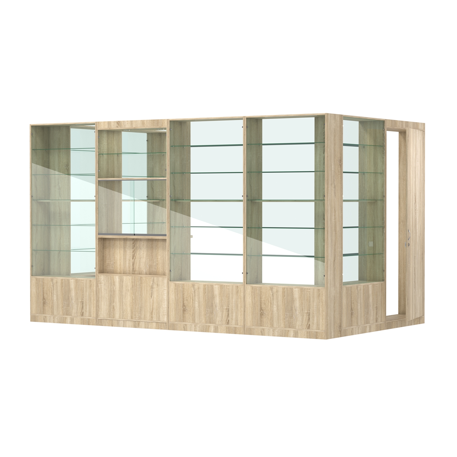 Пристенный торговый павильон из ДСП СЭСП №11 (7, 56 кв.м) Дуб Сонома