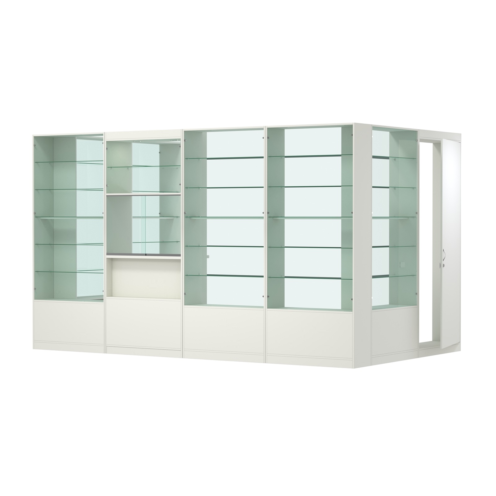 Пристенный торговый павильон из ДСП СЭСП №11 (7, 56 кв.м) Белый