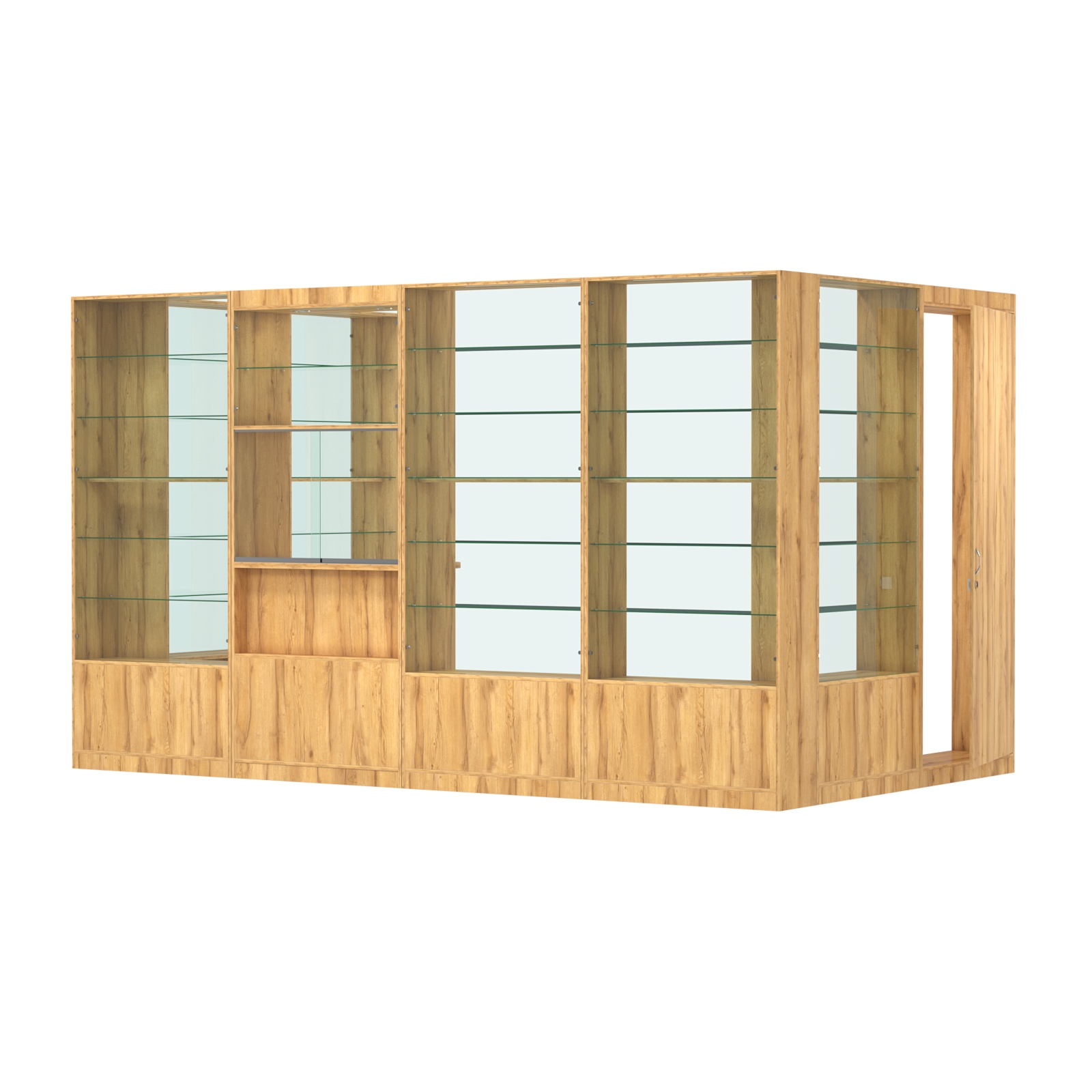 Пристенный торговый павильон из ДСП СЭСП №11 (7, 56 кв.м) Дуб Золотистый