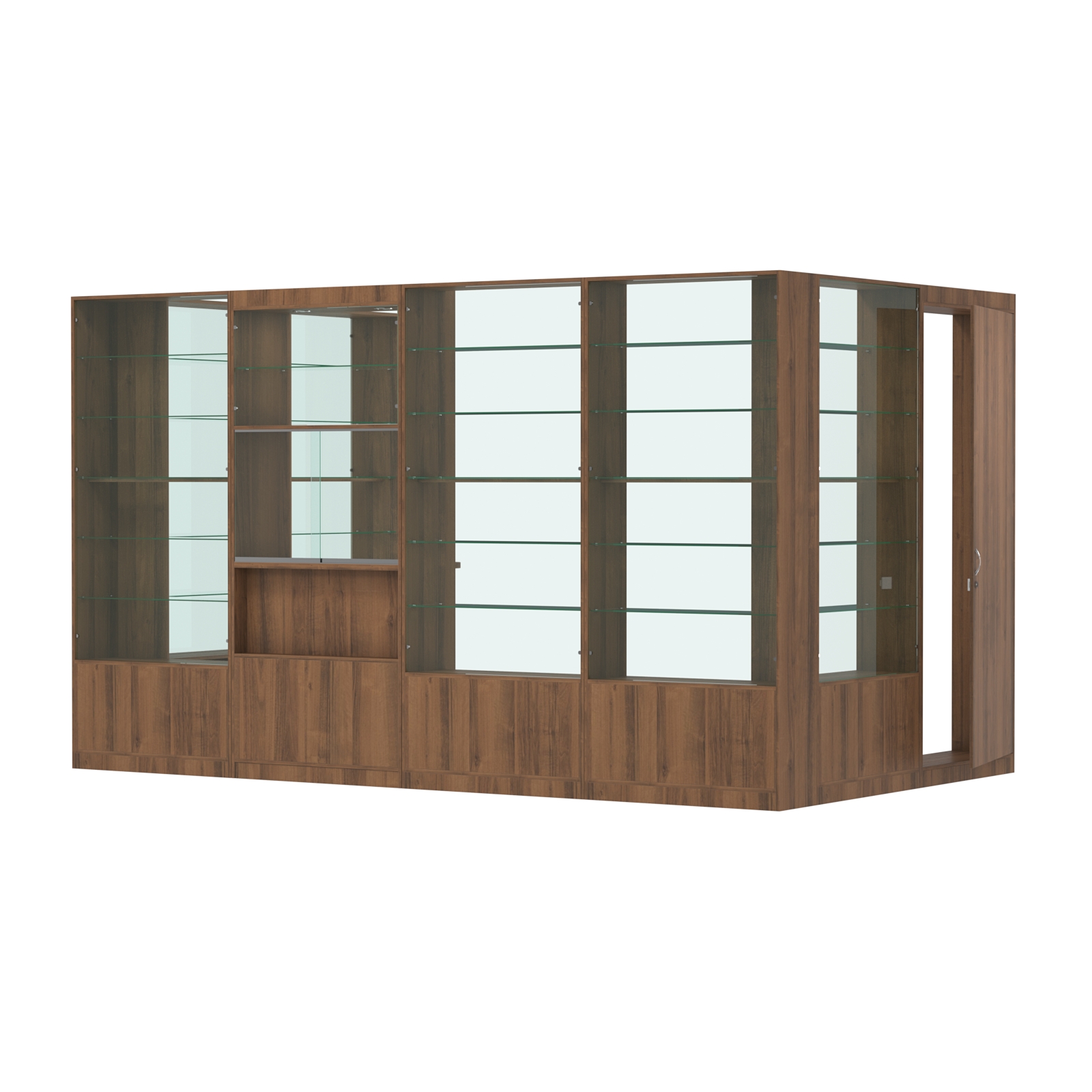 Пристенный торговый павильон из ДСП СЭСП №11 (7, 56 кв.м) Орех