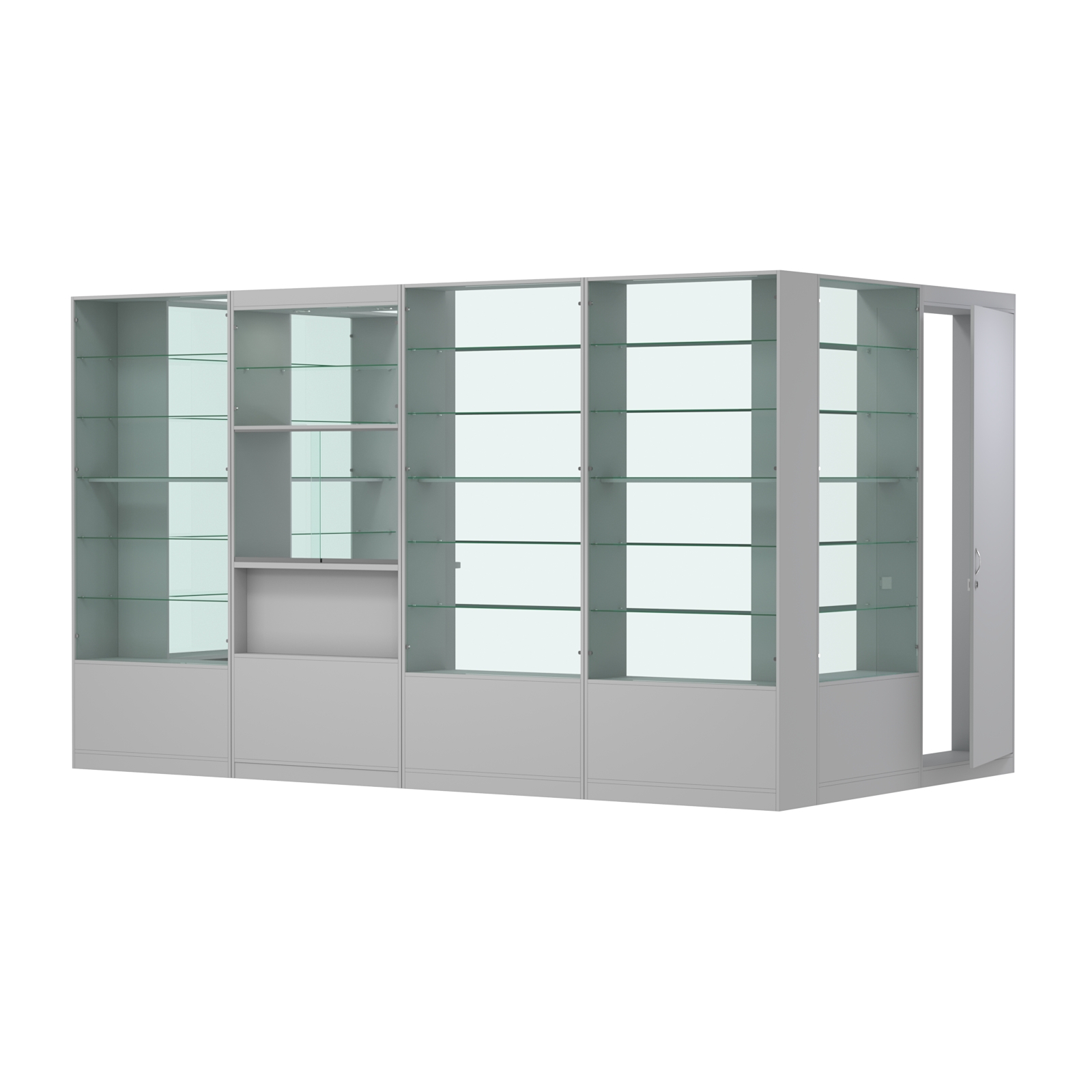 Пристенный торговый павильон из ДСП СЭСП №11 (7, 56 кв.м) Серый