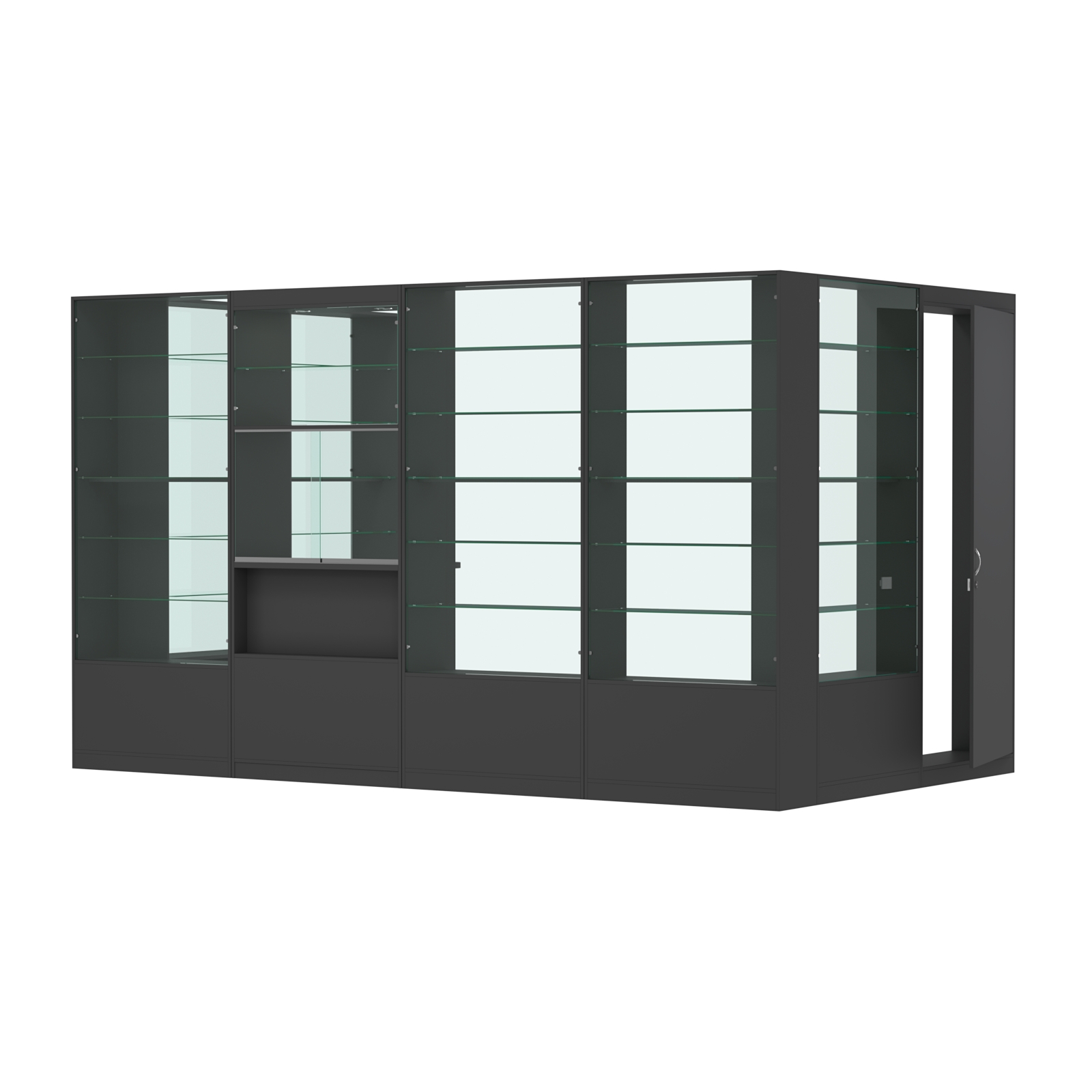 Пристенный торговый павильон из ДСП СЭСП №11 (7, 56 кв.м) Черный