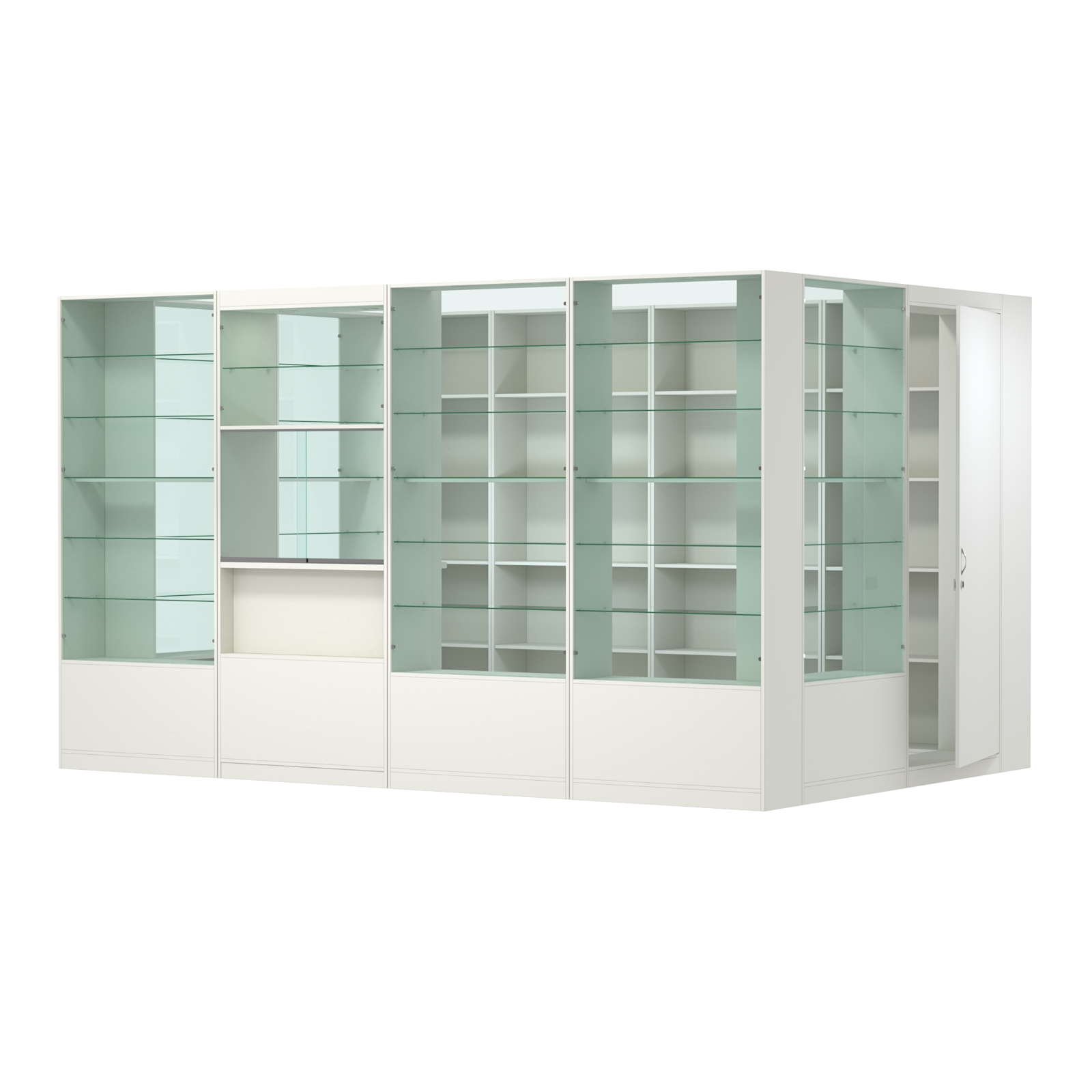 Пристенный торговый павильон из ДСП СЭСП №12 (8, 64 кв.м) Белый