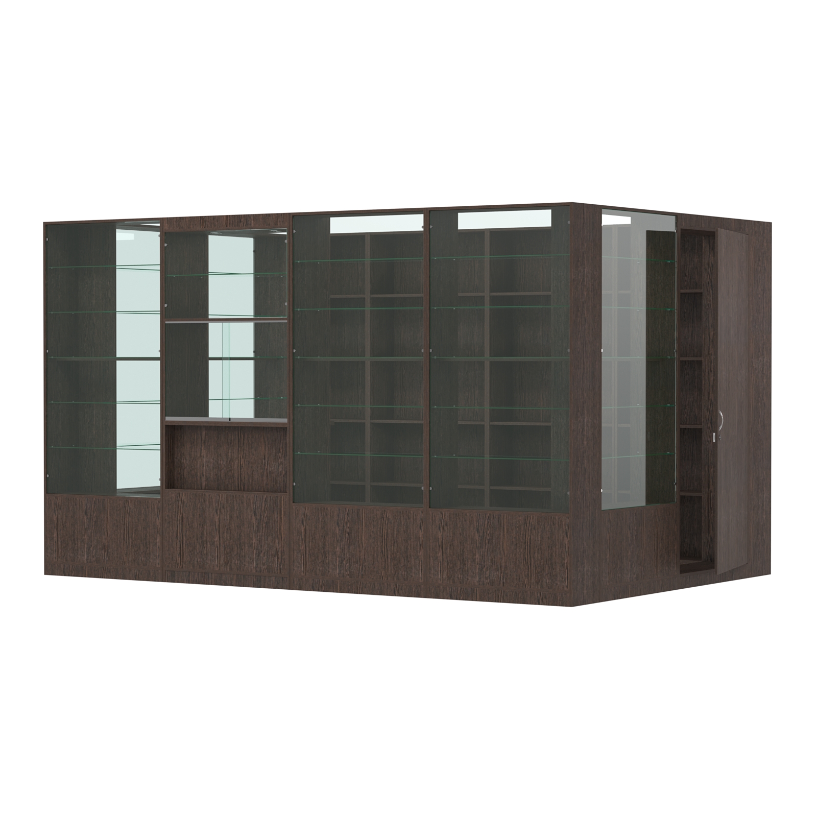 Пристенный торговый павильон из ДСП СЭСП №12 (8, 64 кв.м) Дуб Венге