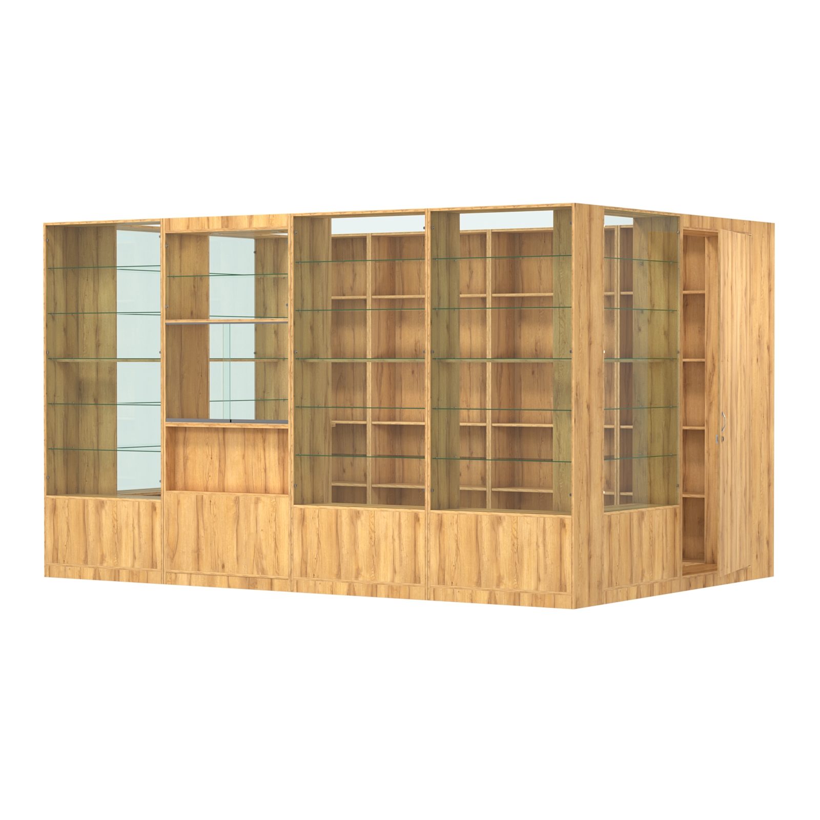 Пристенный торговый павильон из ДСП СЭСП №12 (8, 64 кв.м) Дуб Золотистый