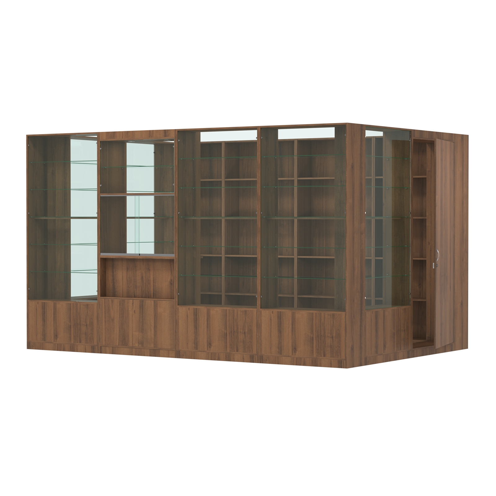 Пристенный торговый павильон из ДСП СЭСП №12 (8, 64 кв.м) Орех