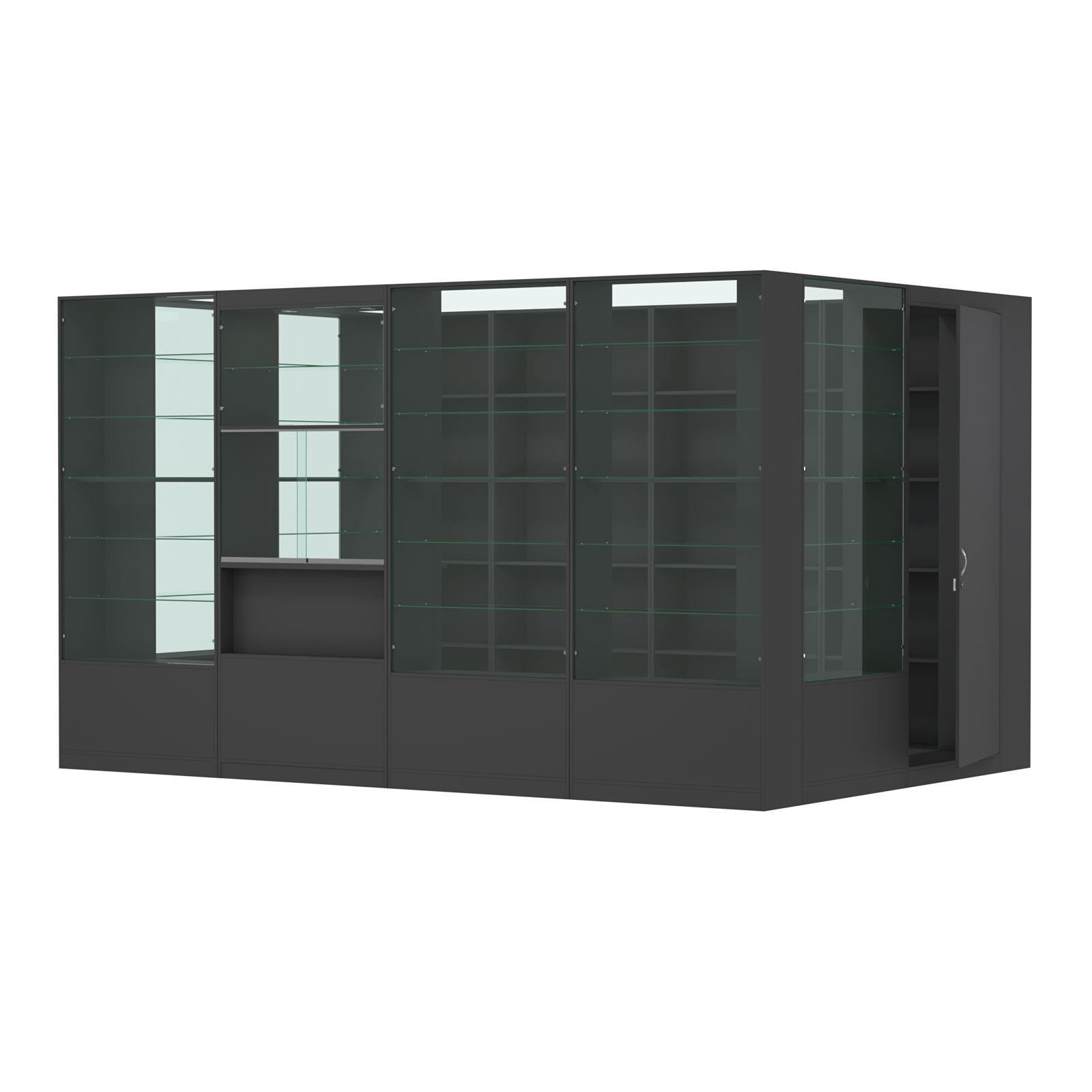 Пристенный торговый павильон из ДСП СЭСП №12 (8, 64 кв.м) Черный