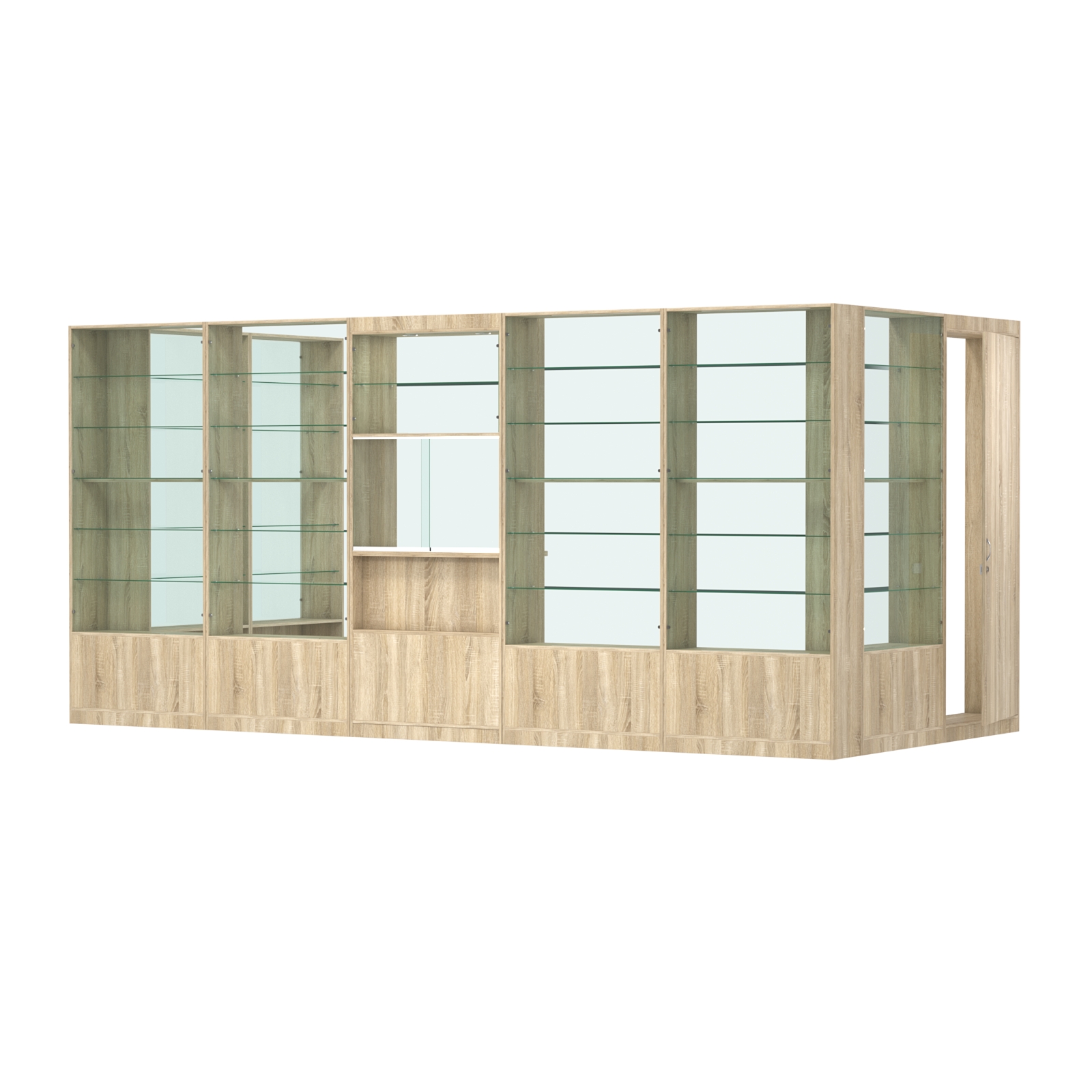 Пристенный торговый павильон из ДСП СЭСП №13 (9, 45 кв.м) Дуб Сонома