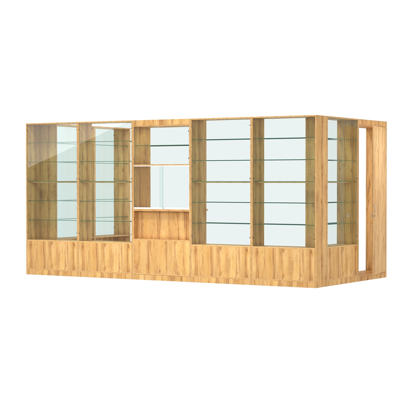 Пристенный торговый павильон из ДСП СЭСП №13 (9, 45 кв.м) Дуб Золотистый