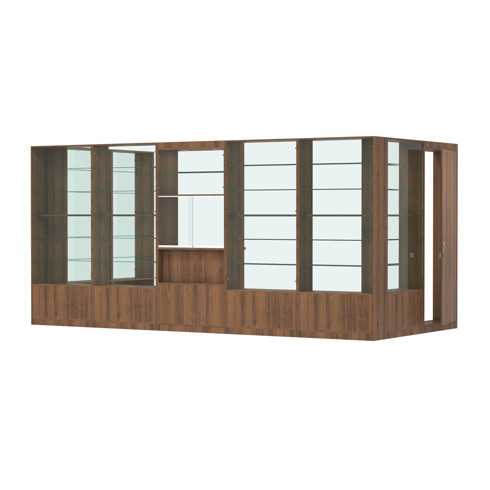 Пристенный торговый павильон из ДСП СЭСП №13 (9, 45 кв.м) Орех